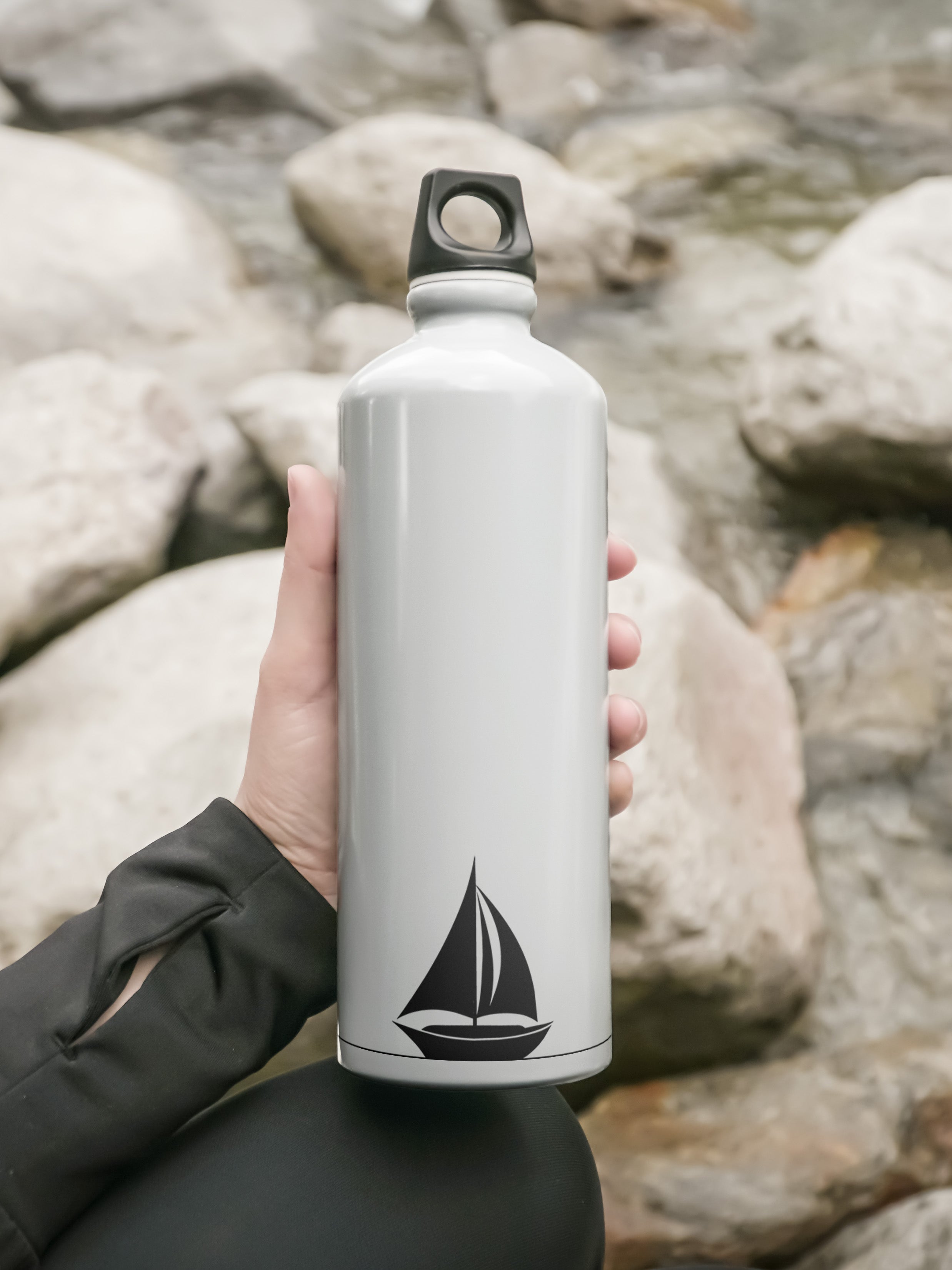 Sailing Boat Art Graphic Metal Bottle