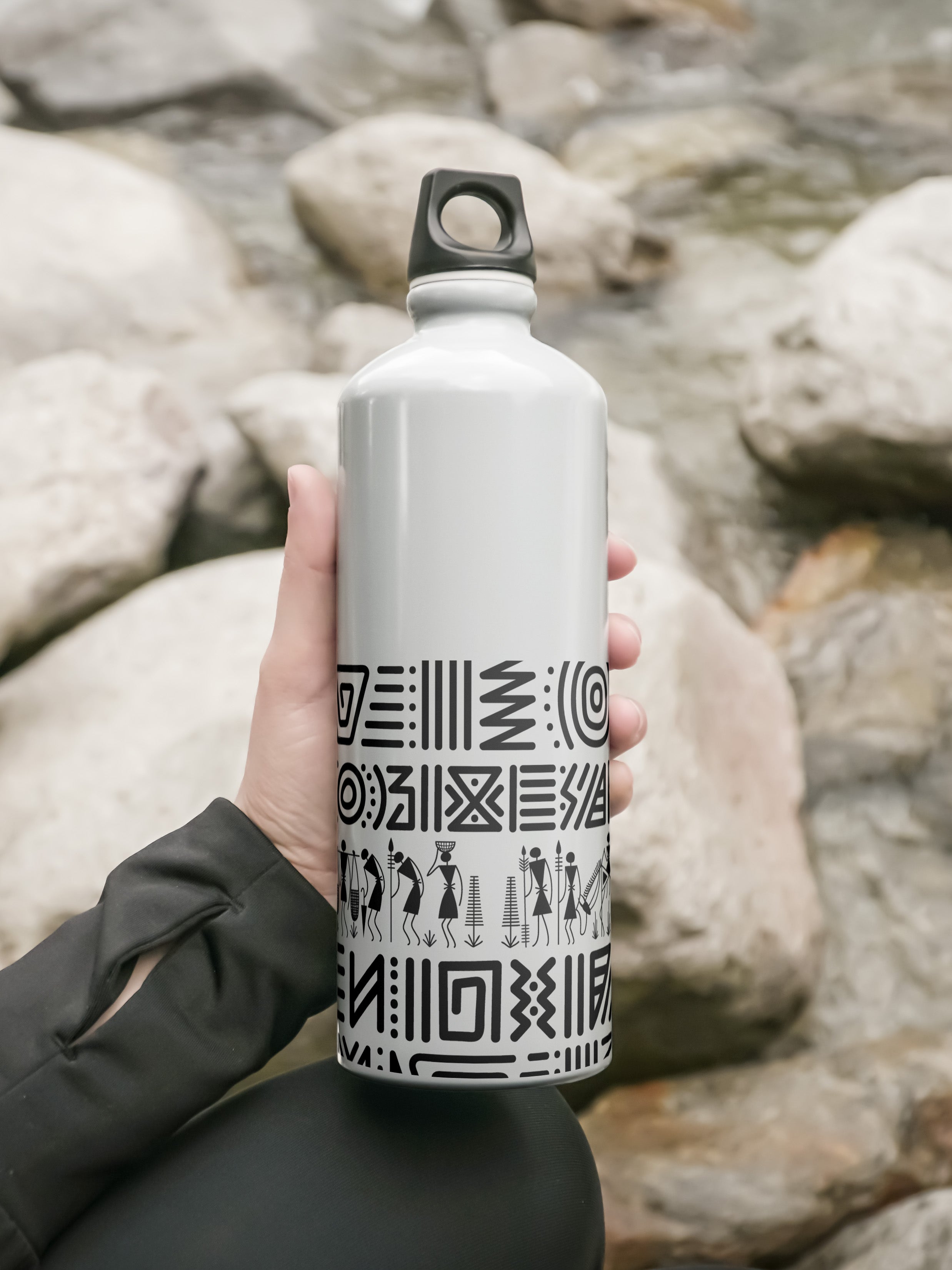 Tribal Art Pattern Graphic Metal Bottle