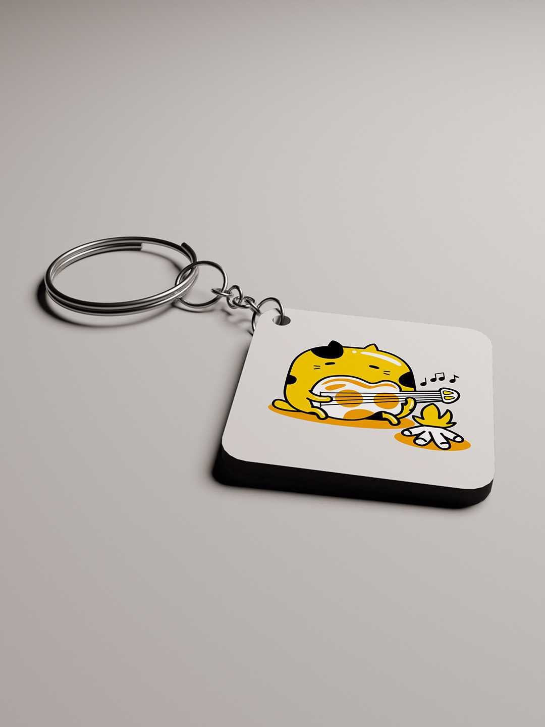 Musical Cat Graphic Keychain