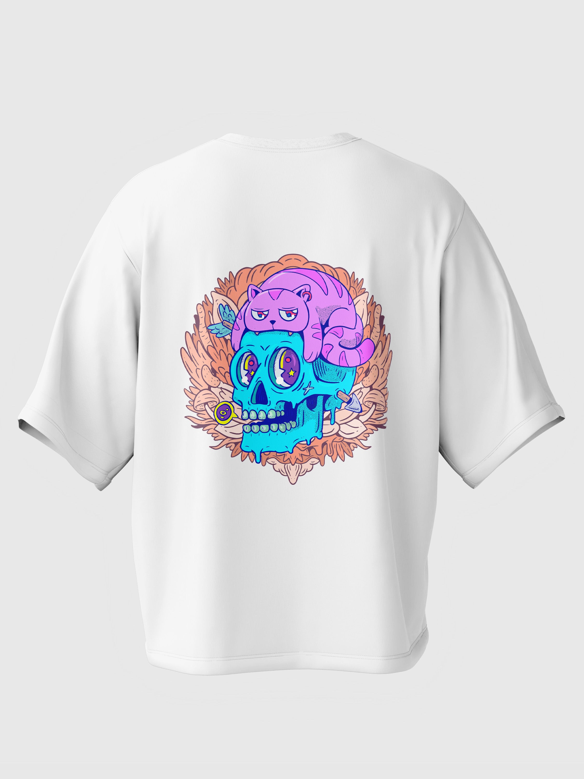 Cat Skull Oversized Tee
