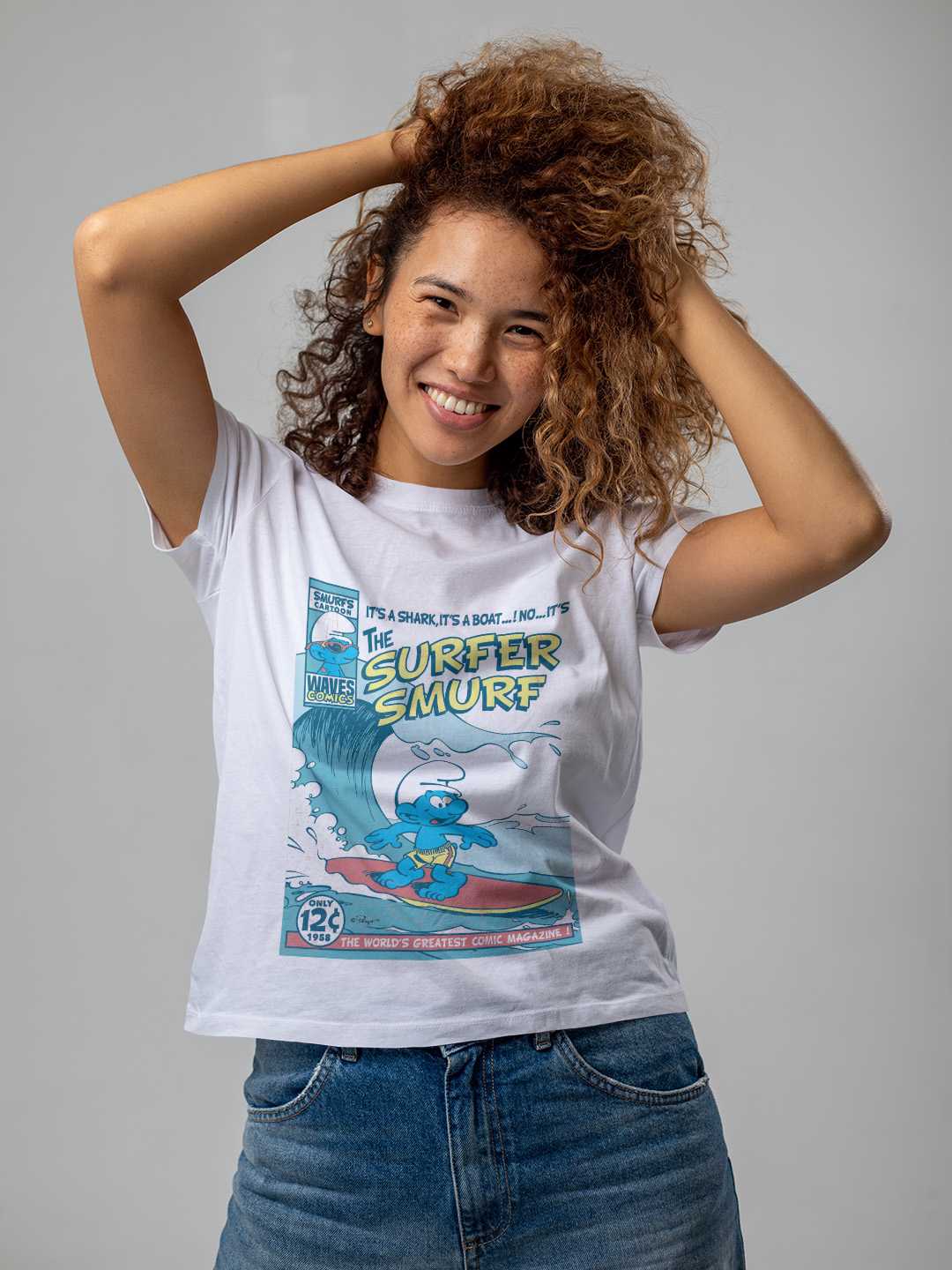 Surfer Smurf Regular Graphic Tee