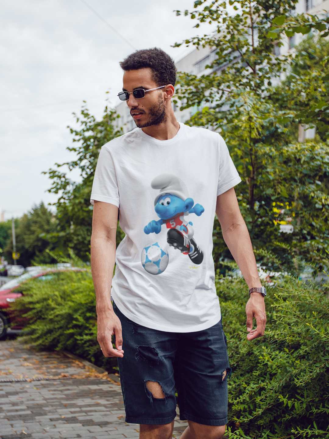 Football Beast Smurf Regular Graphic Tee