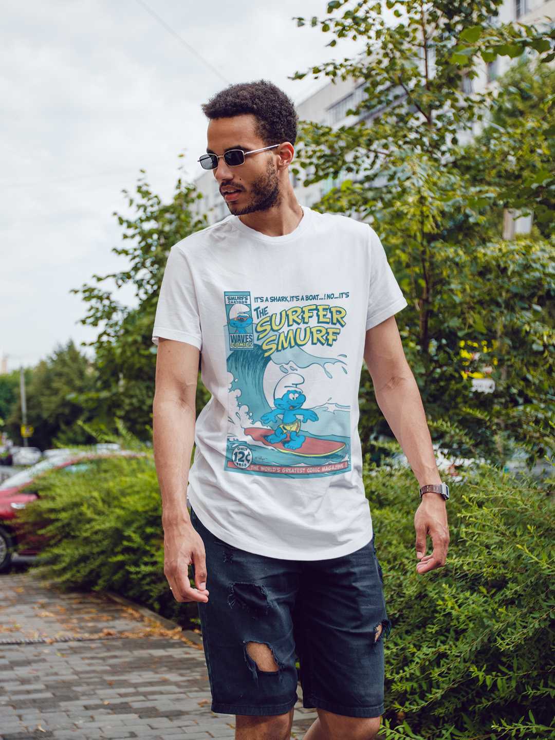 Surfer Smurf Regular Graphic Tee