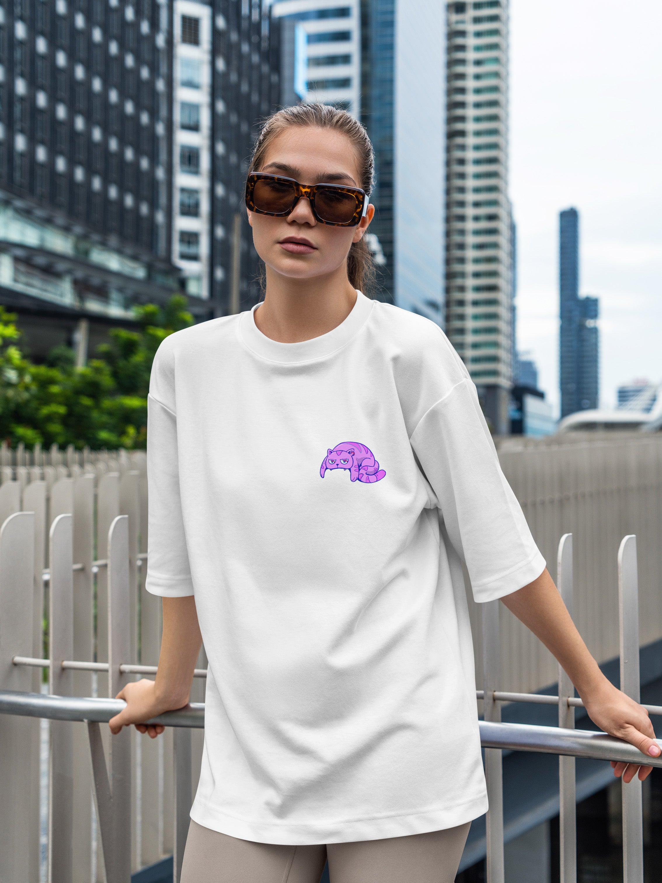 Cat Skull Oversized Tee