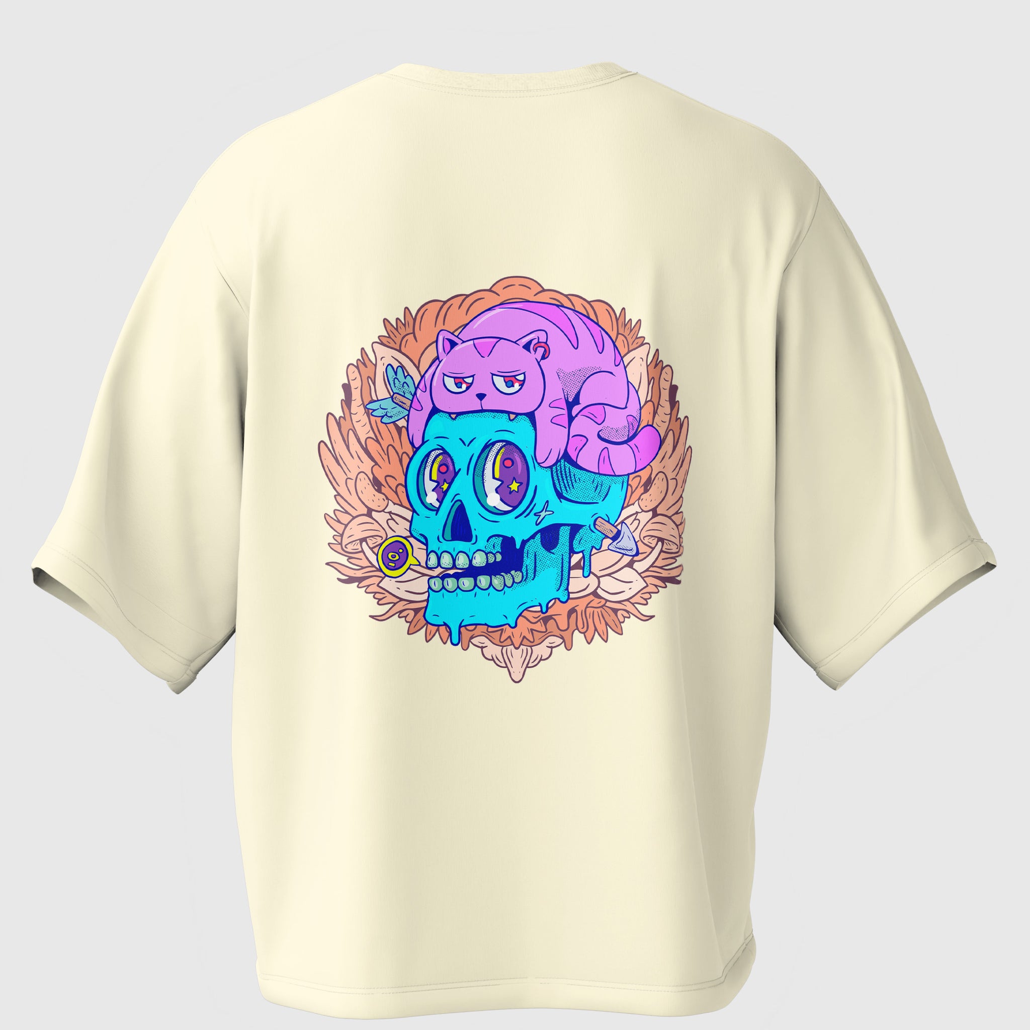 Cat Skull Oversized Tee