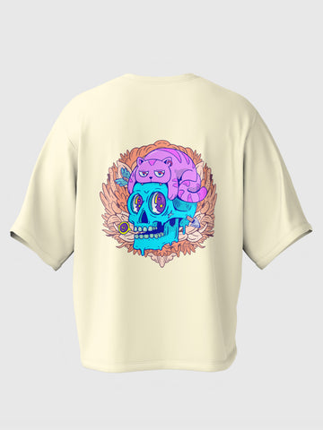 Cat Skull Oversized Tee