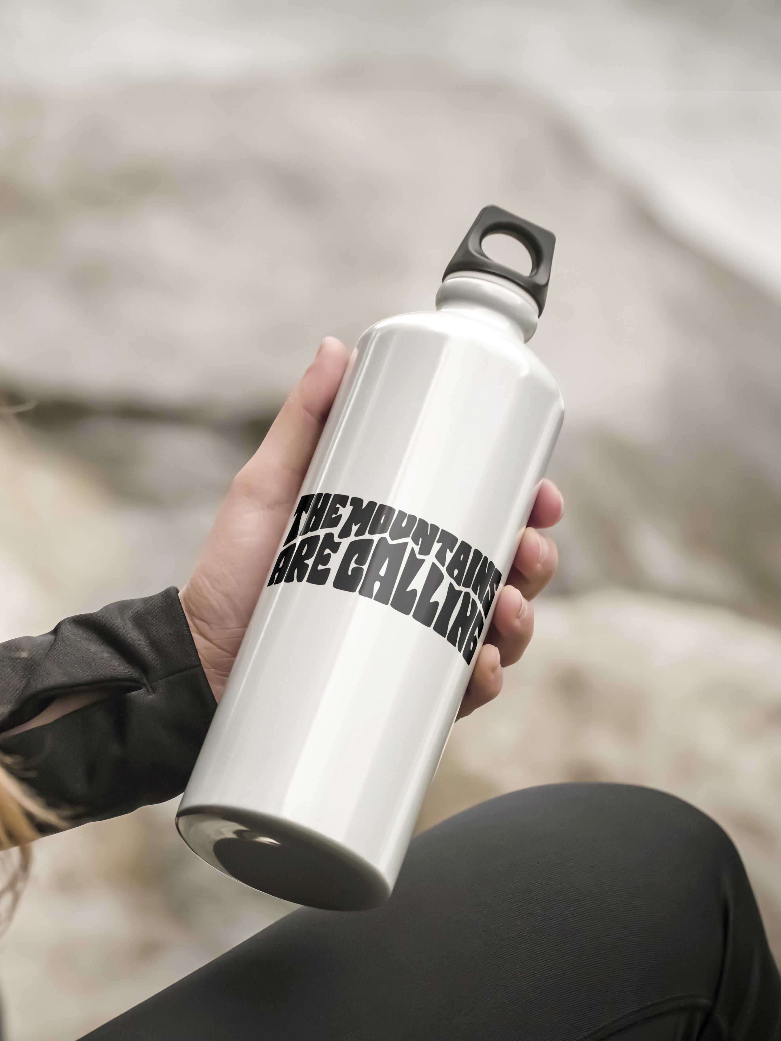Mountains Calling Graphic Metal Bottle