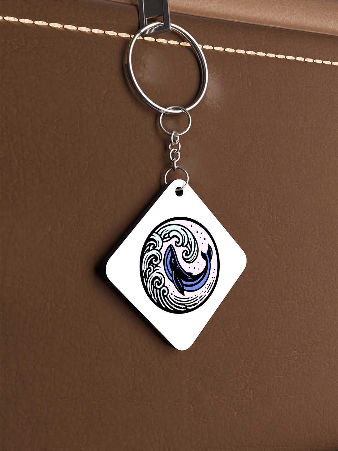 Whale Art Graphic Keychain