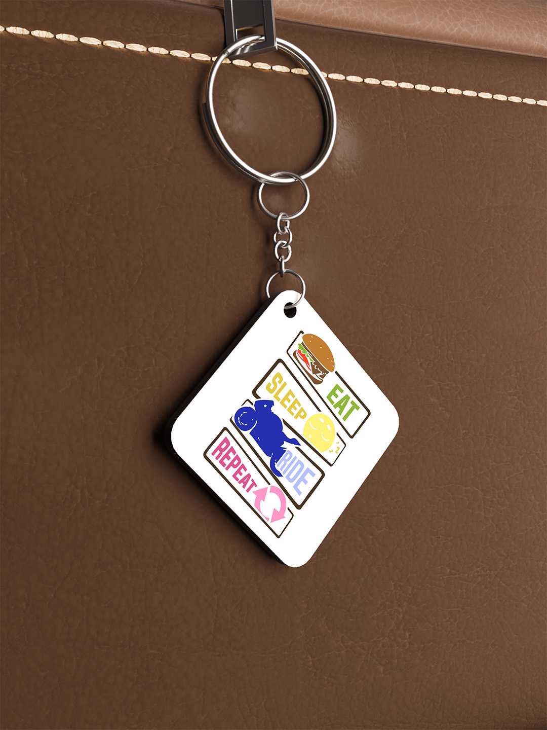 Eat.Sleep.Ride.Repeat Graphic Keychain