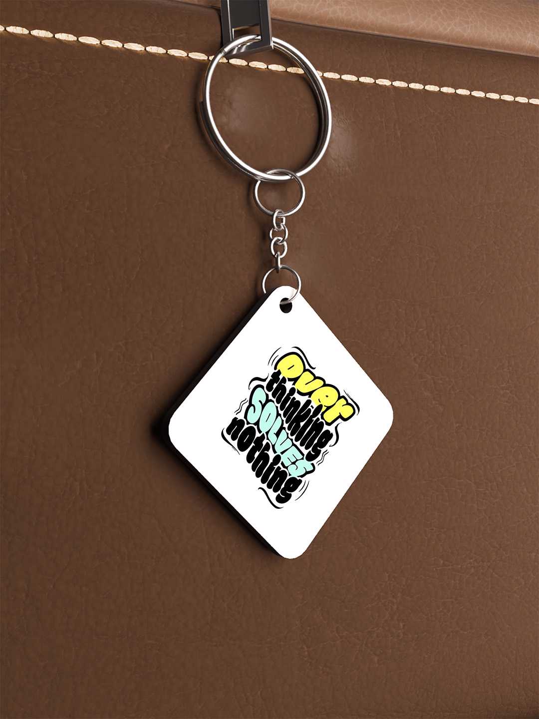 Overthinking Solves Nothing Graphic Keychain