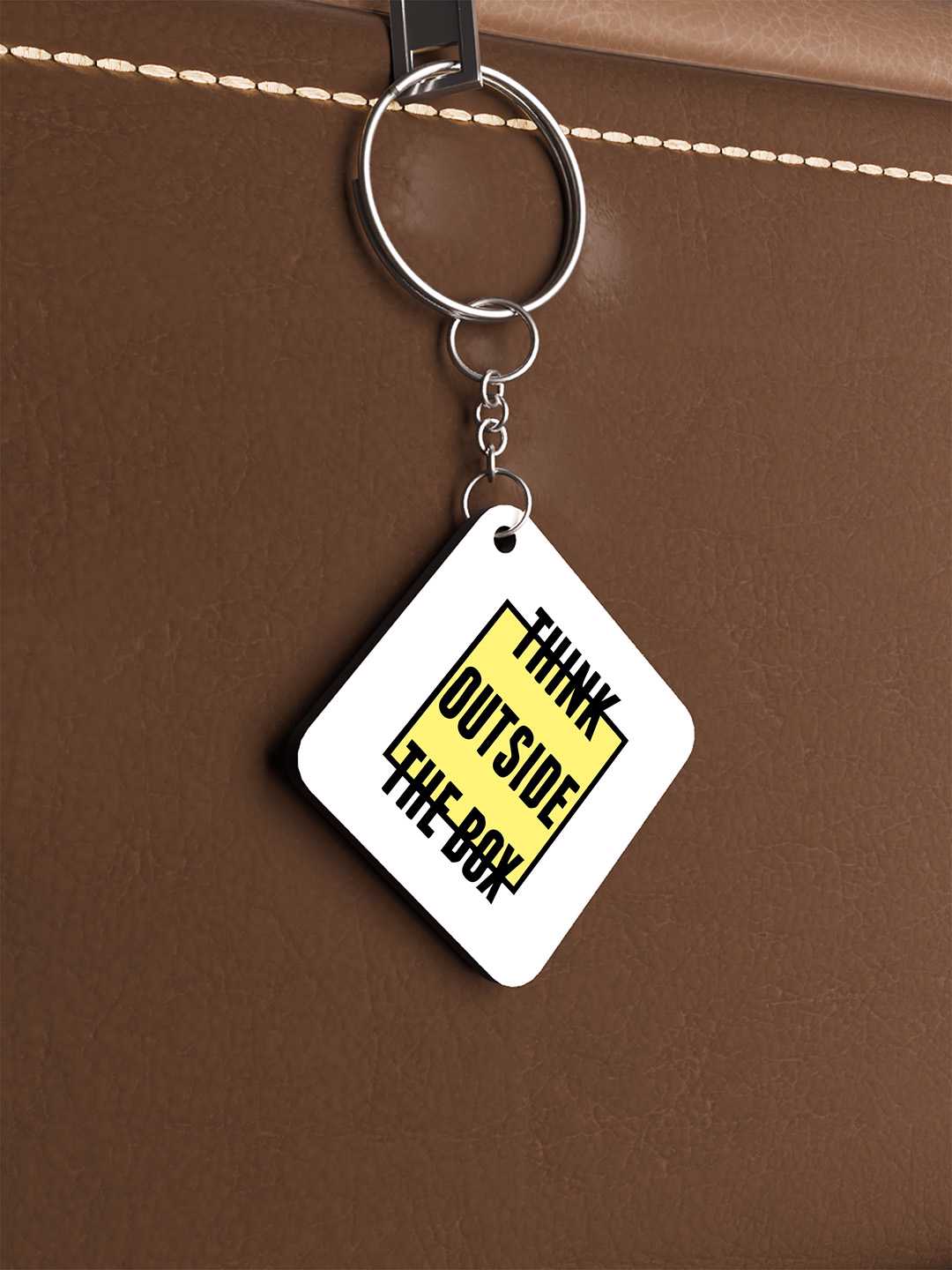 Think Outside the Box Graphic Keychain