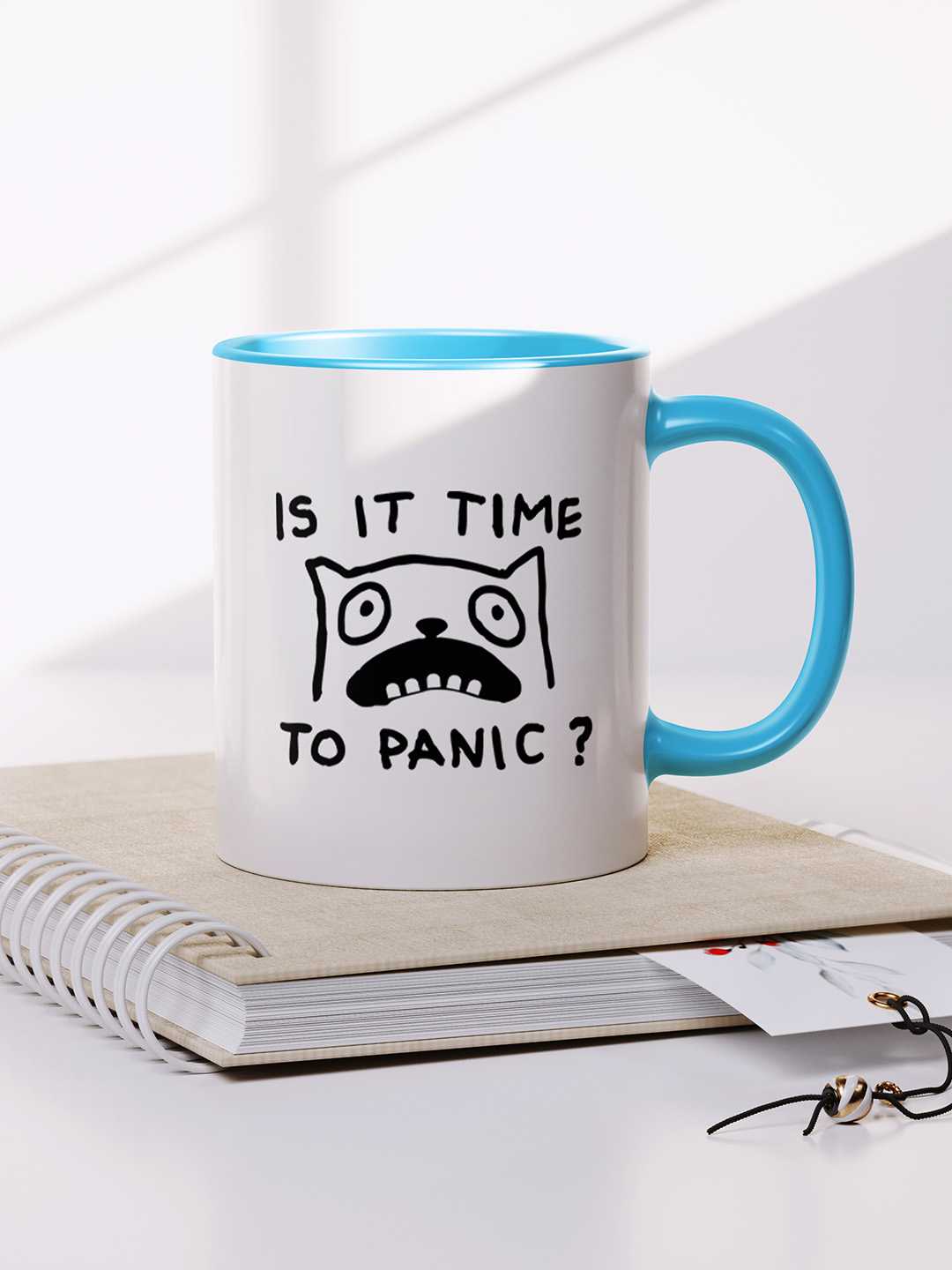 TIME TO PANIC Graphic Printed Ceramic Mug