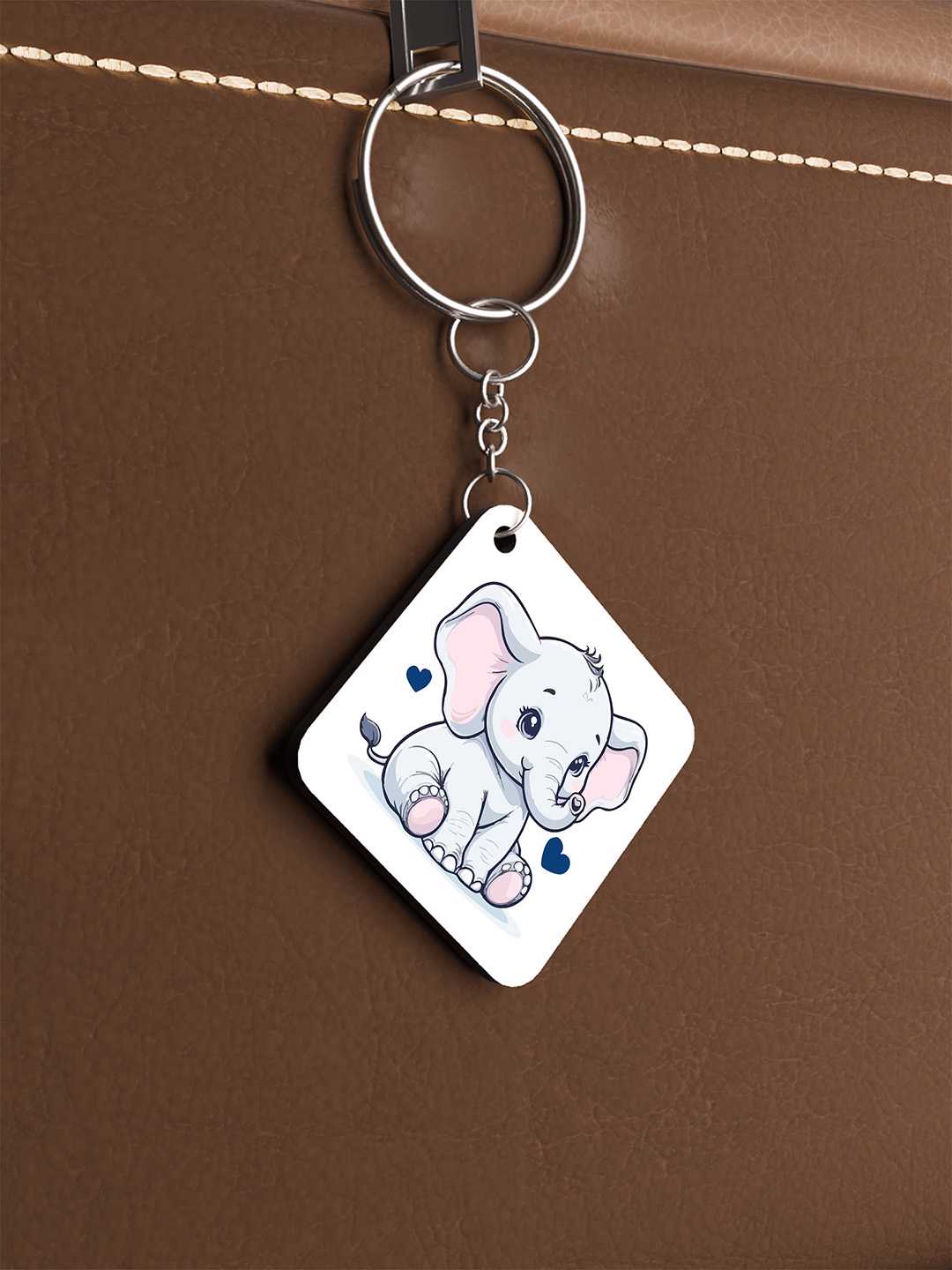 Baby Elephant Graphic Keychain