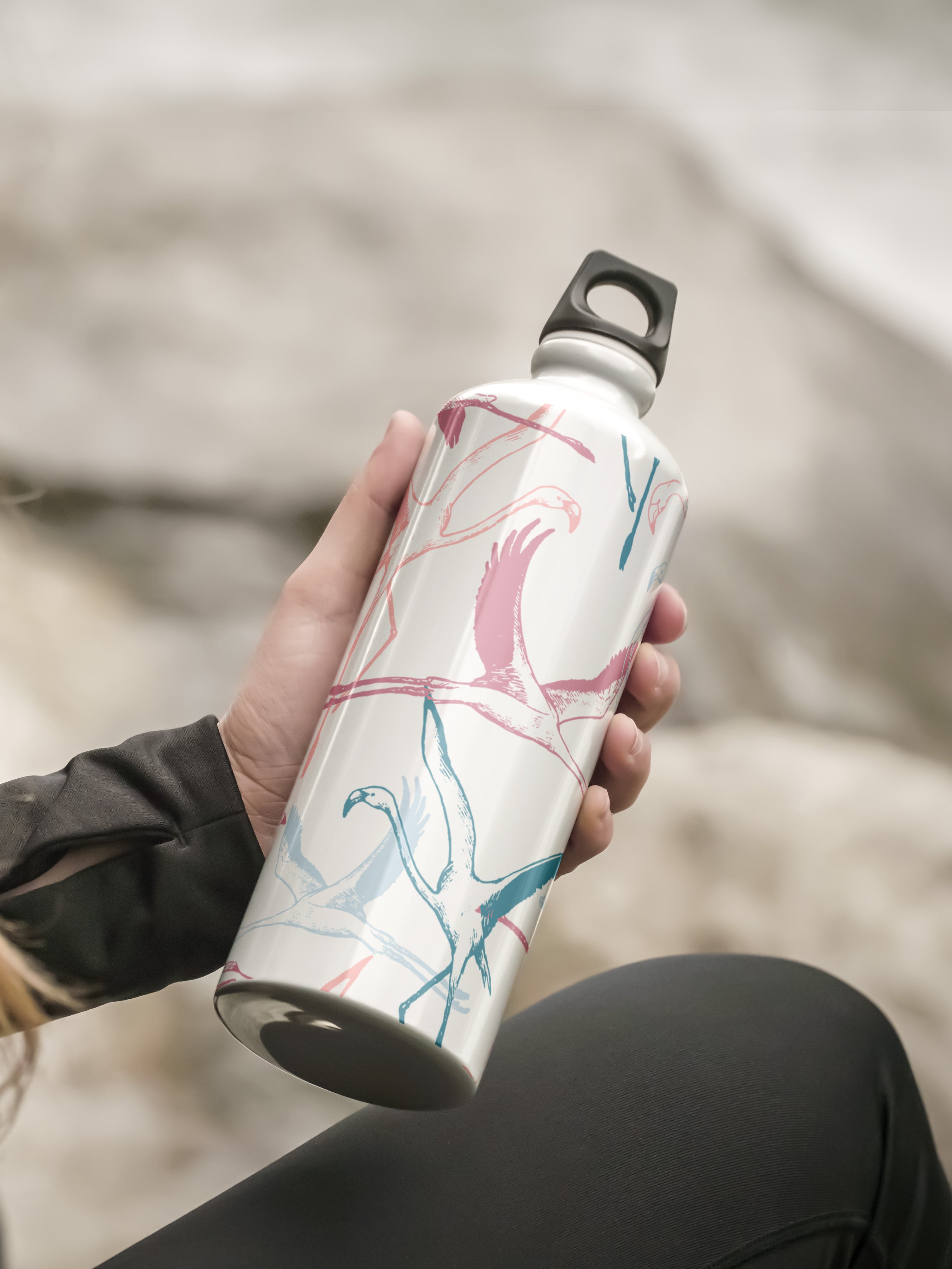 Flamingo Art Graphic Metal Bottle