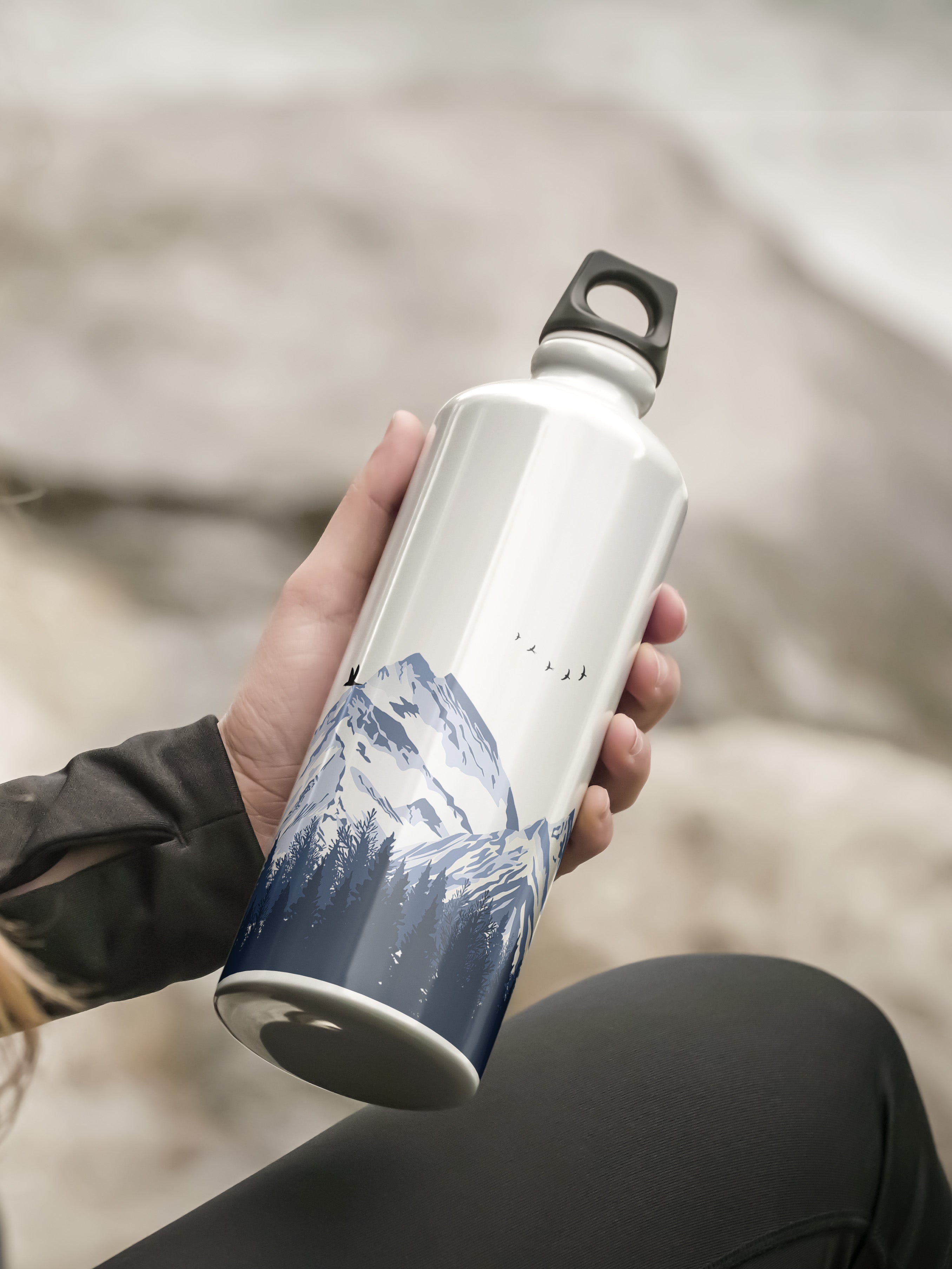 Mountain View Graphic Metal Bottle