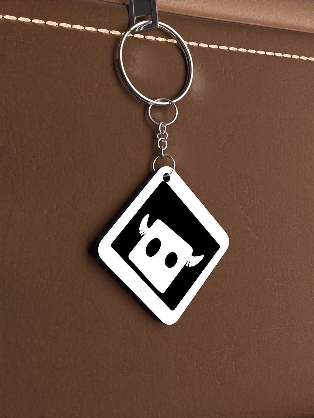 Stare Square Graphic Keychain