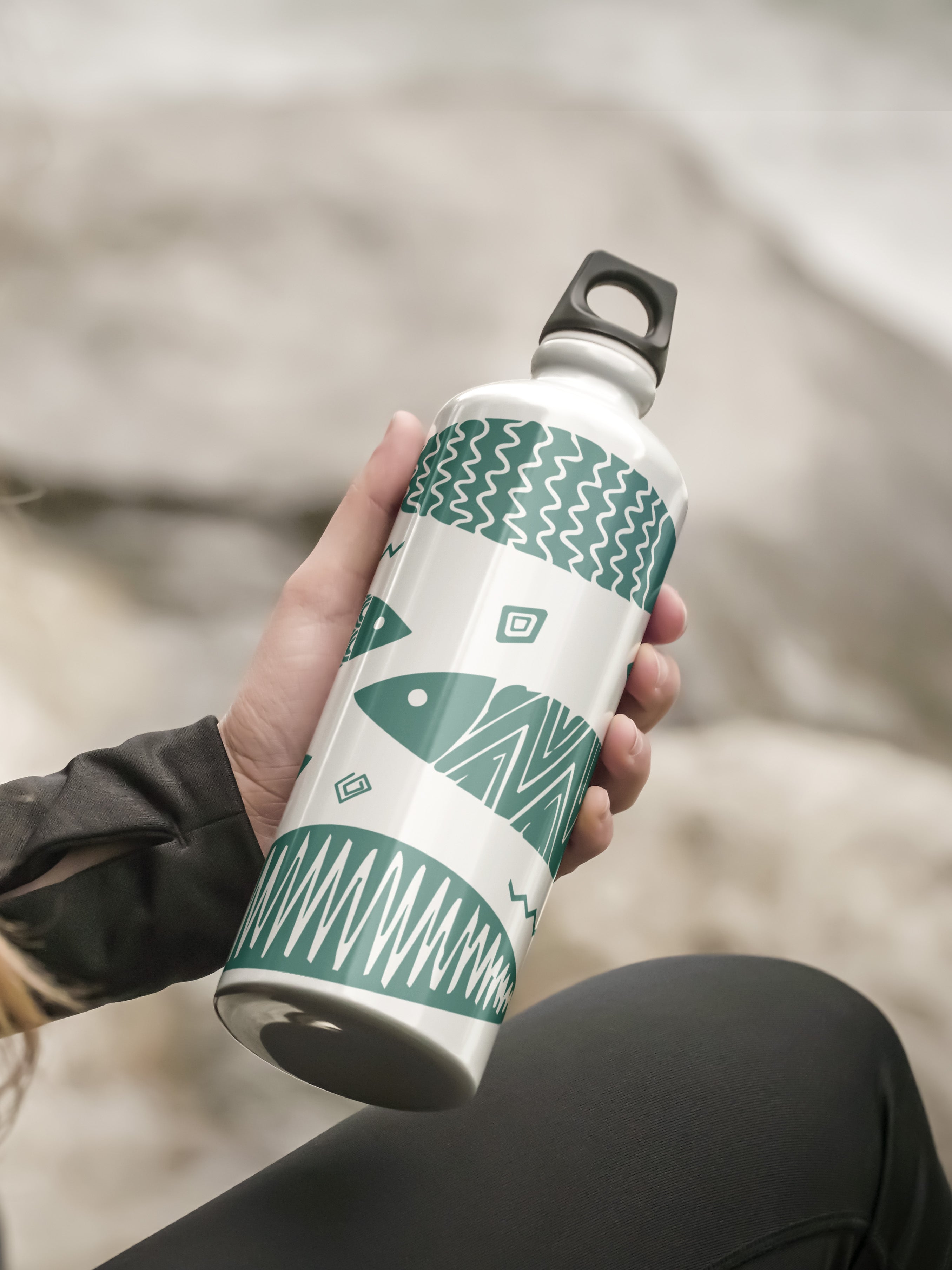 Fish Pattern Graphic Metal Bottle