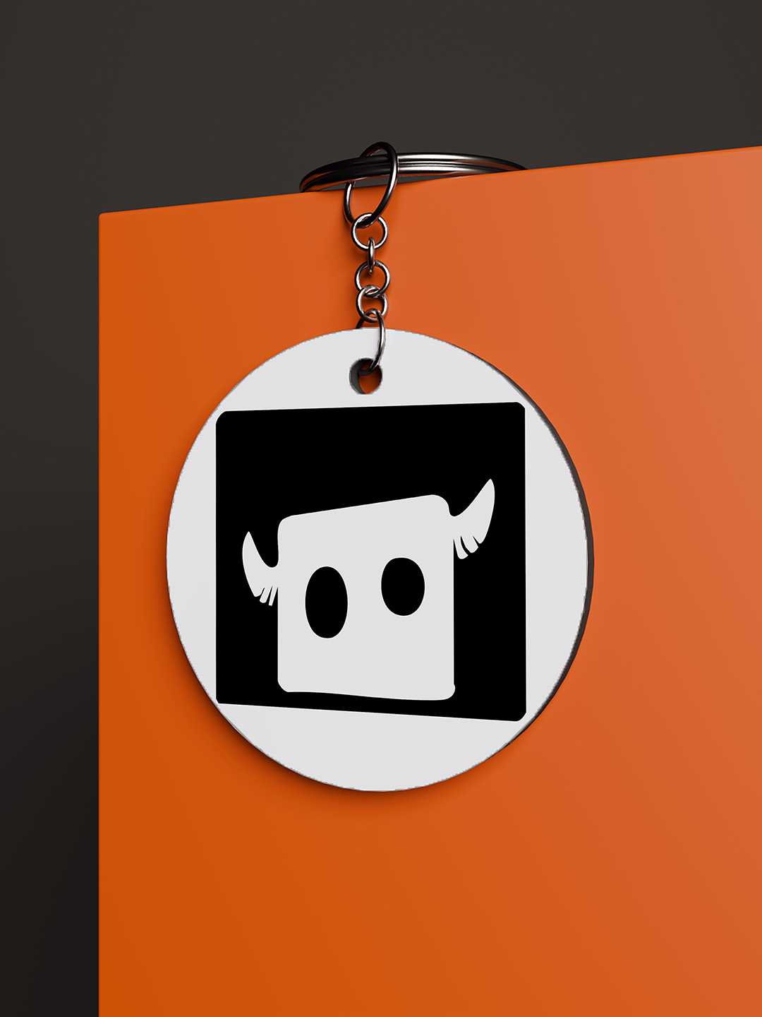 Stare Square Graphic Keychain
