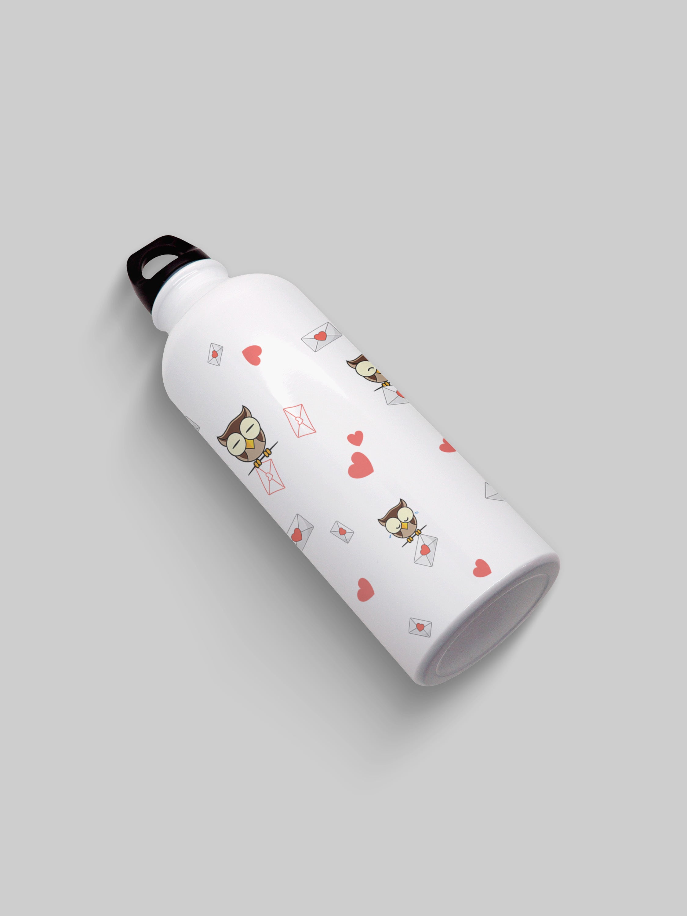 Owl Pattern Graphic Metal Bottle
