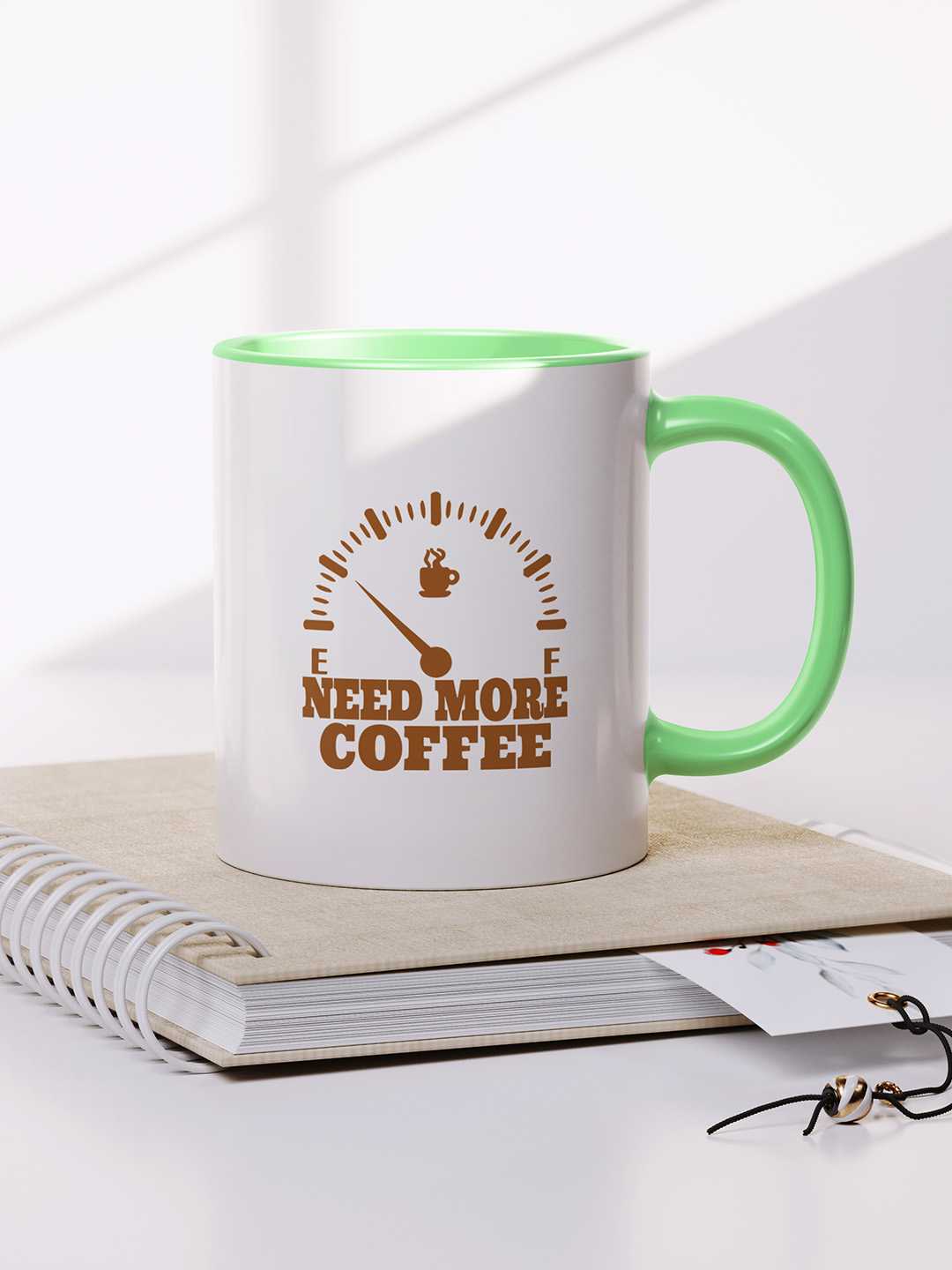 NEED MORE COFFEE Graphic Printed Ceramic Mug