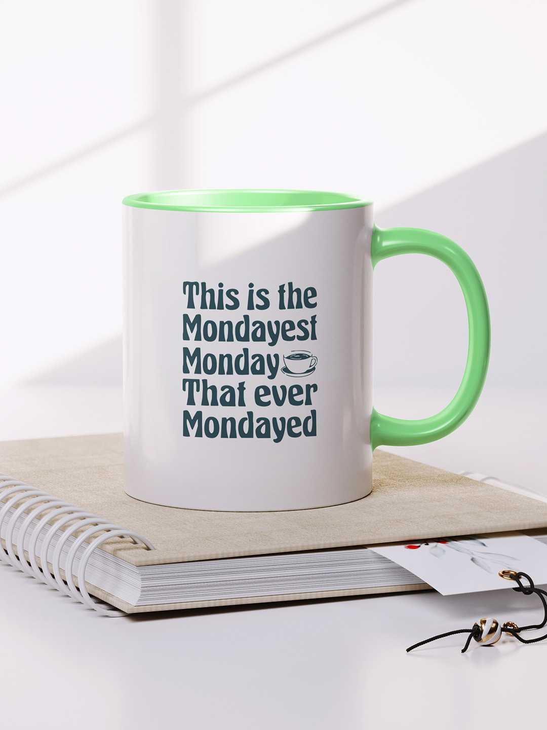 MONDAYEST MONDAY Graphic Printed Ceramic Mug