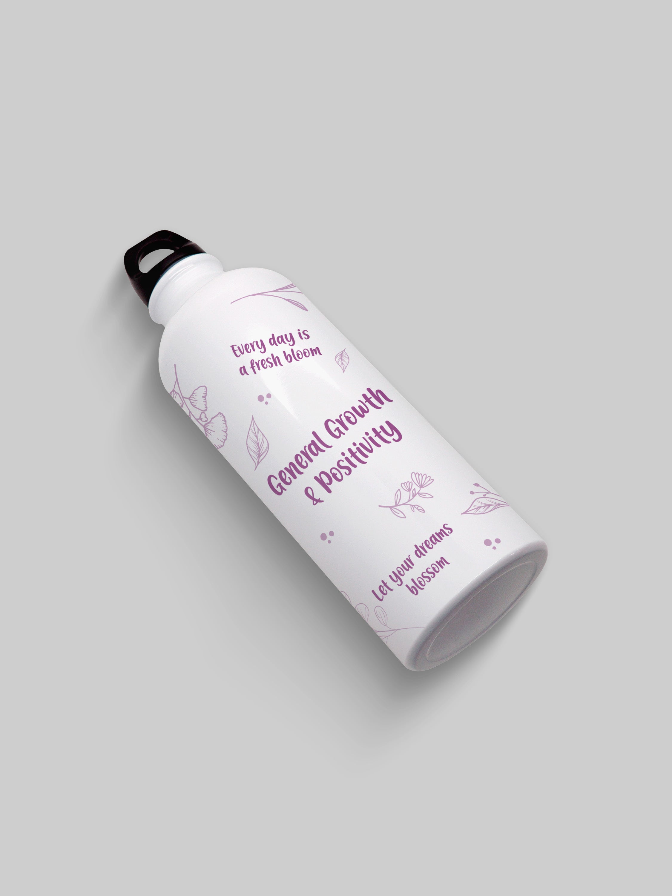 Growth & Positivity Pattern Graphic Metal Bottle