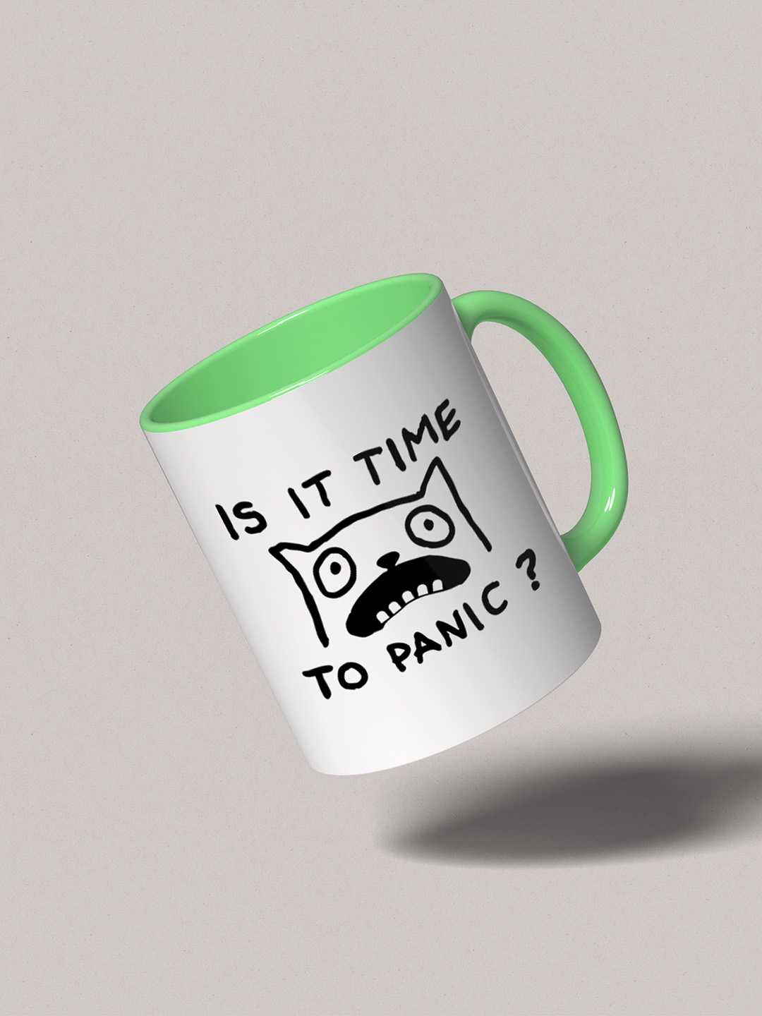 TIME TO PANIC Graphic Printed Ceramic Mug