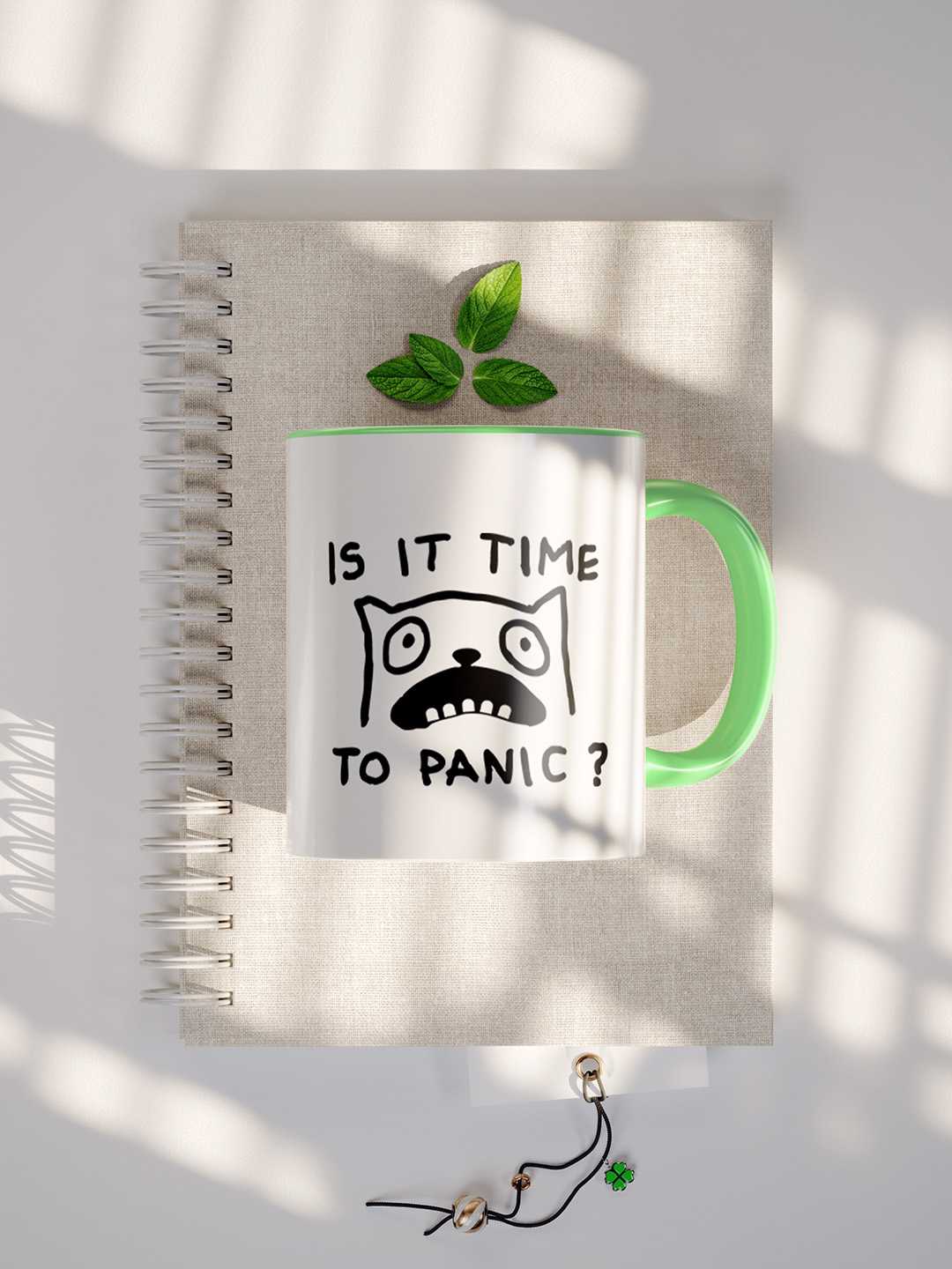 TIME TO PANIC Graphic Printed Ceramic Mug
