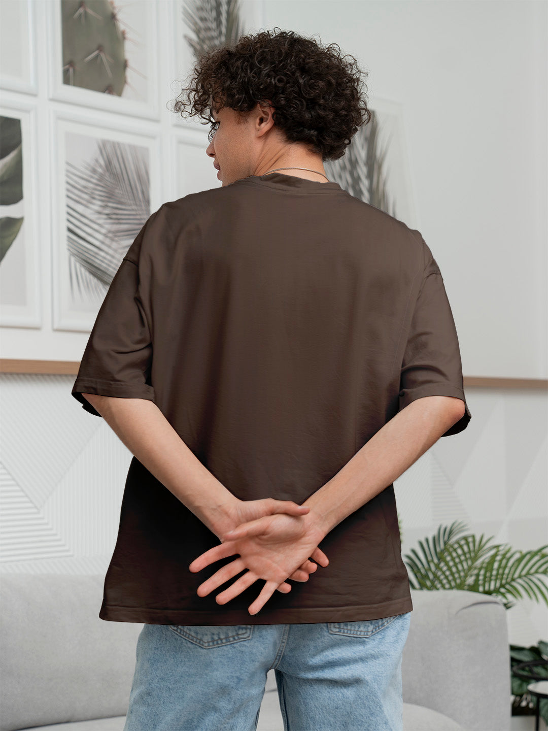 Coffee Solid Oversized Tee