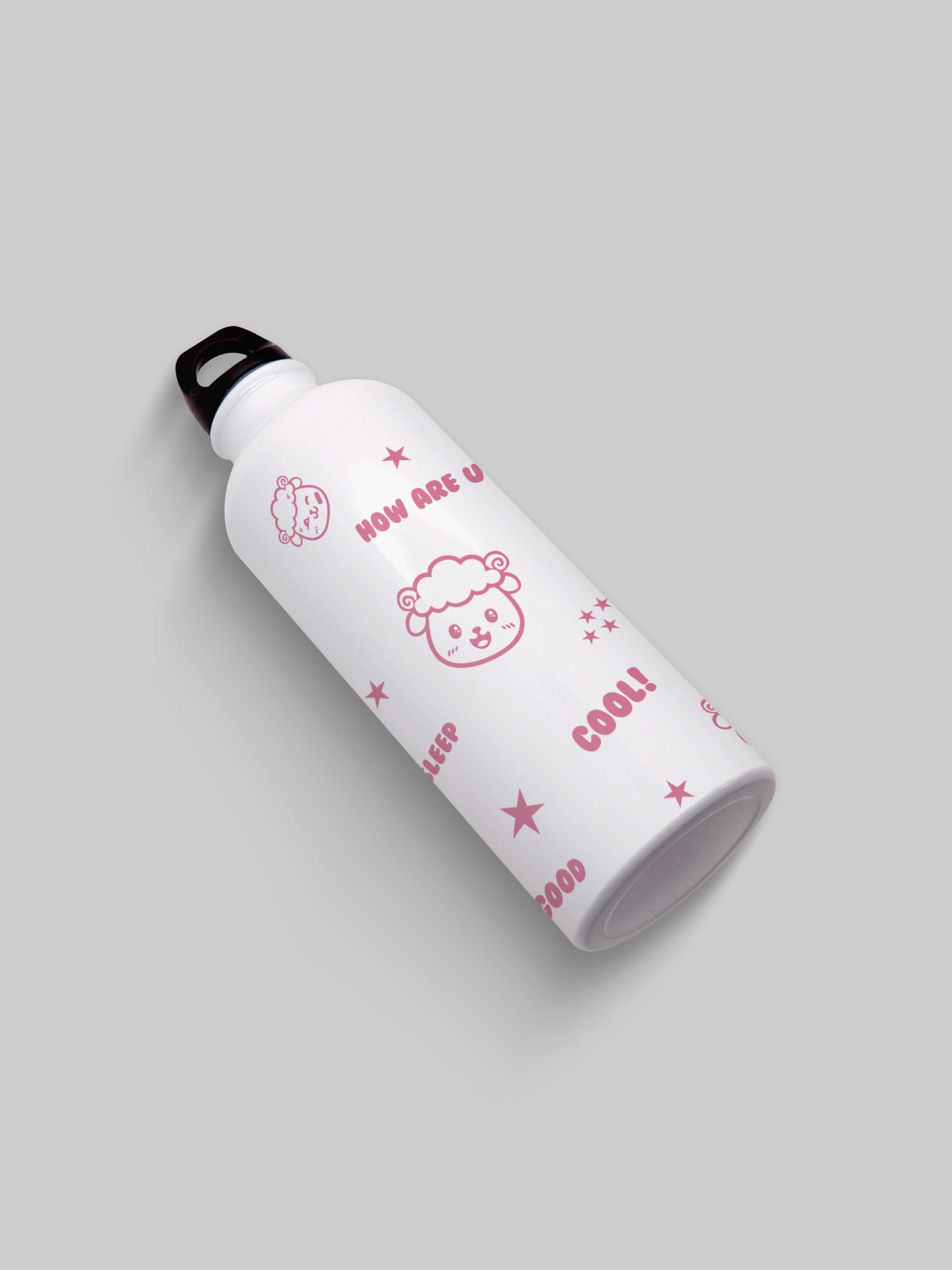 Cute Sheep Pattern Graphic Metal Bottle