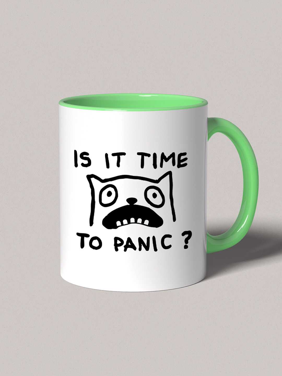 TIME TO PANIC Graphic Printed Ceramic Mug