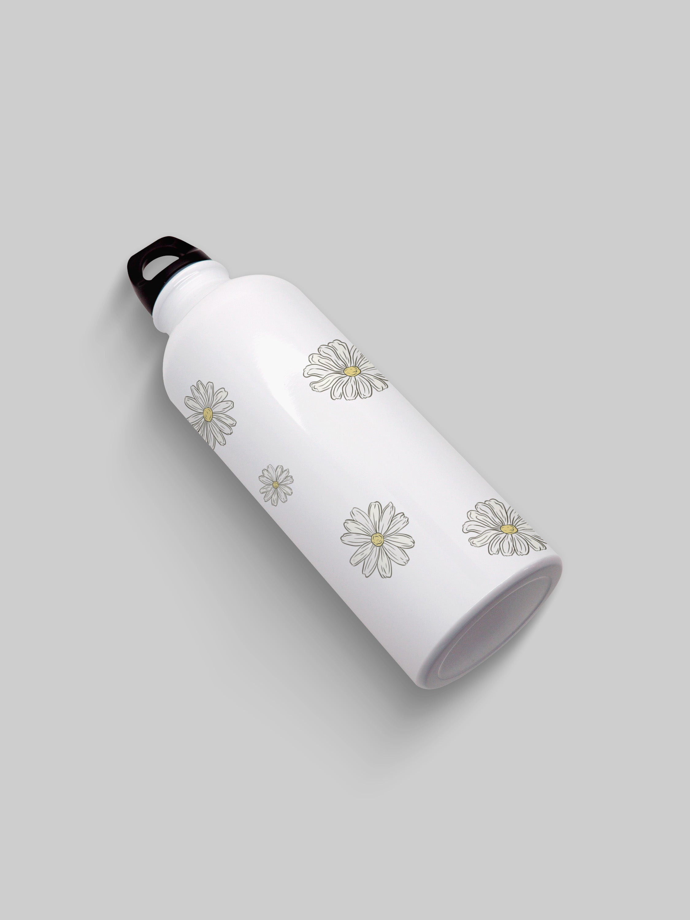 Daisy Flower Pattern Graphic Metal Bottle