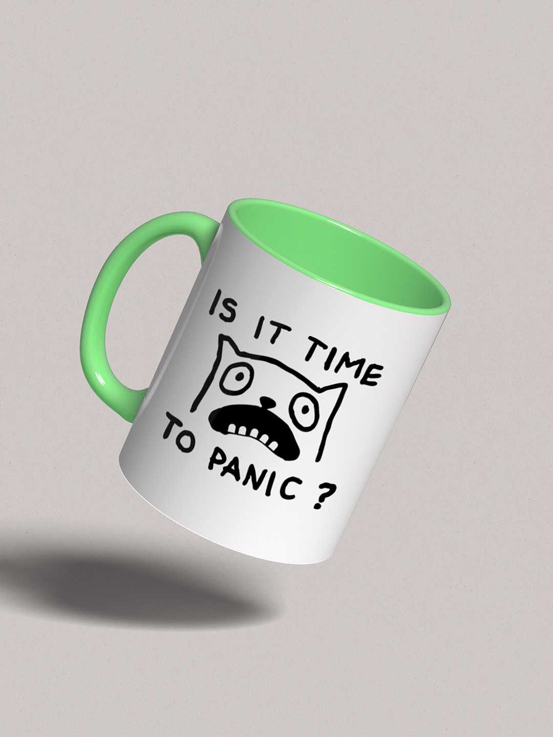 TIME TO PANIC Graphic Printed Ceramic Mug