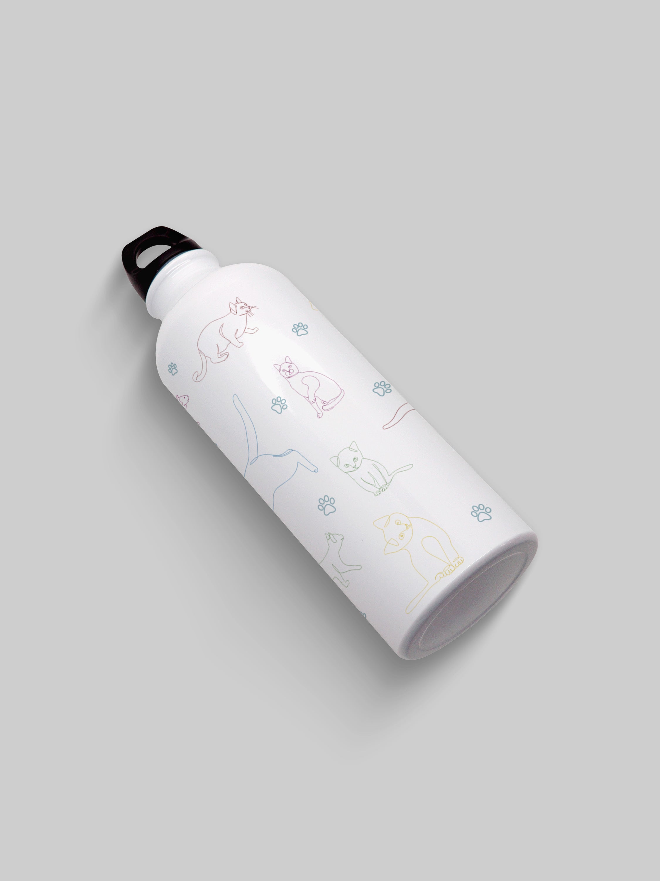 Cat Pattern Graphic Metal Bottle