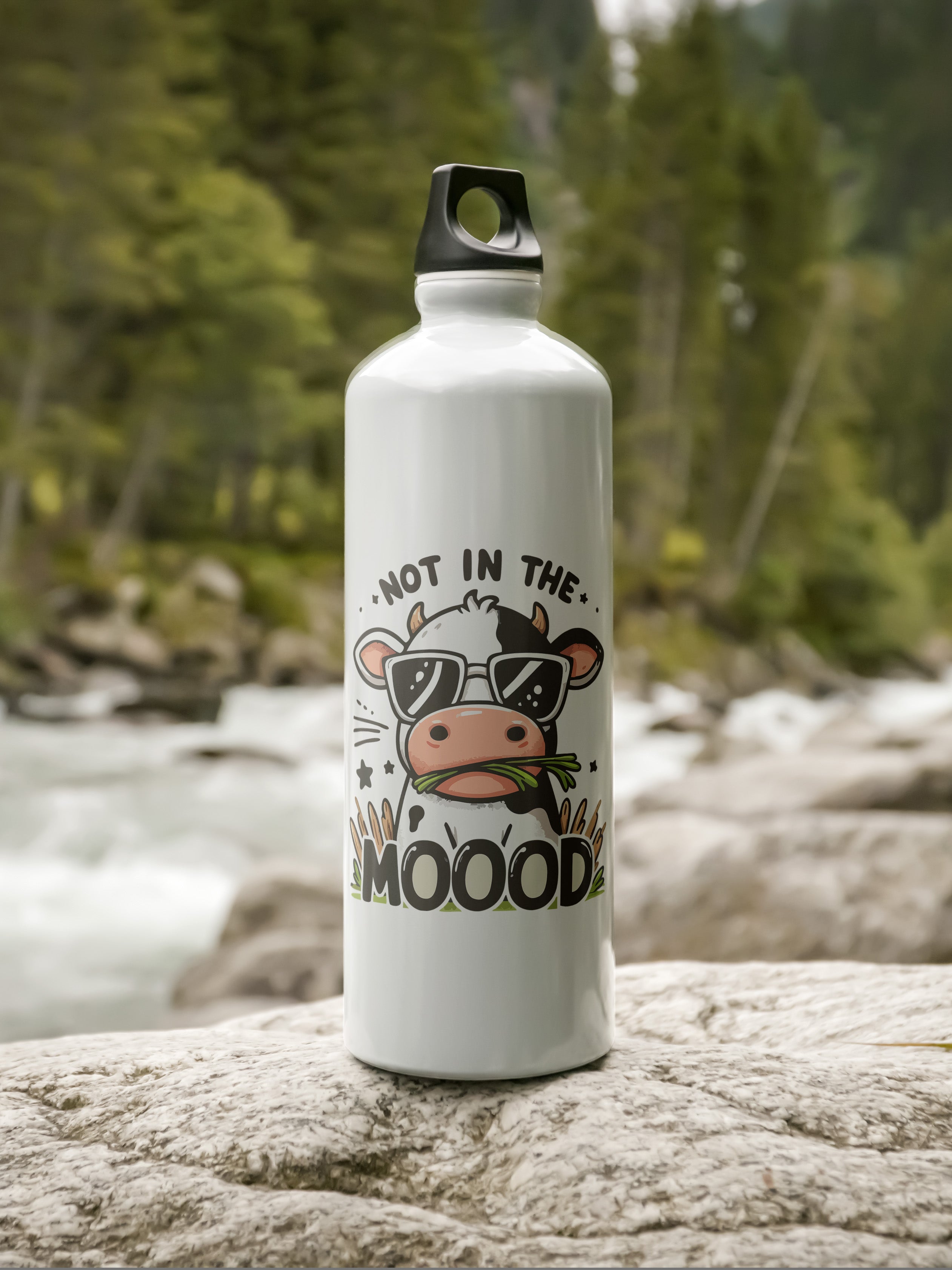 Not in the Moooood Graphic Metal Bottle