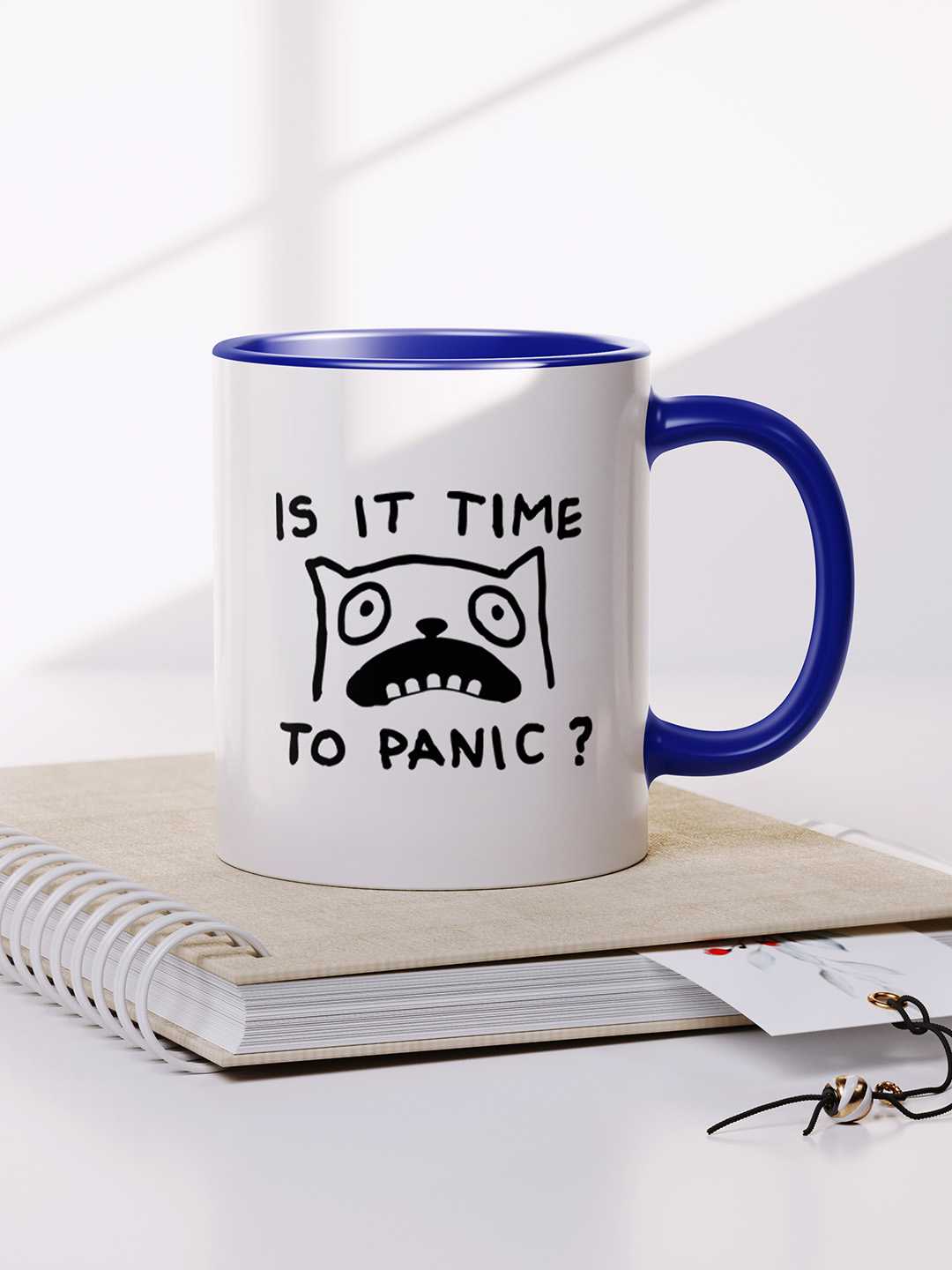 TIME TO PANIC Graphic Printed Ceramic Mug