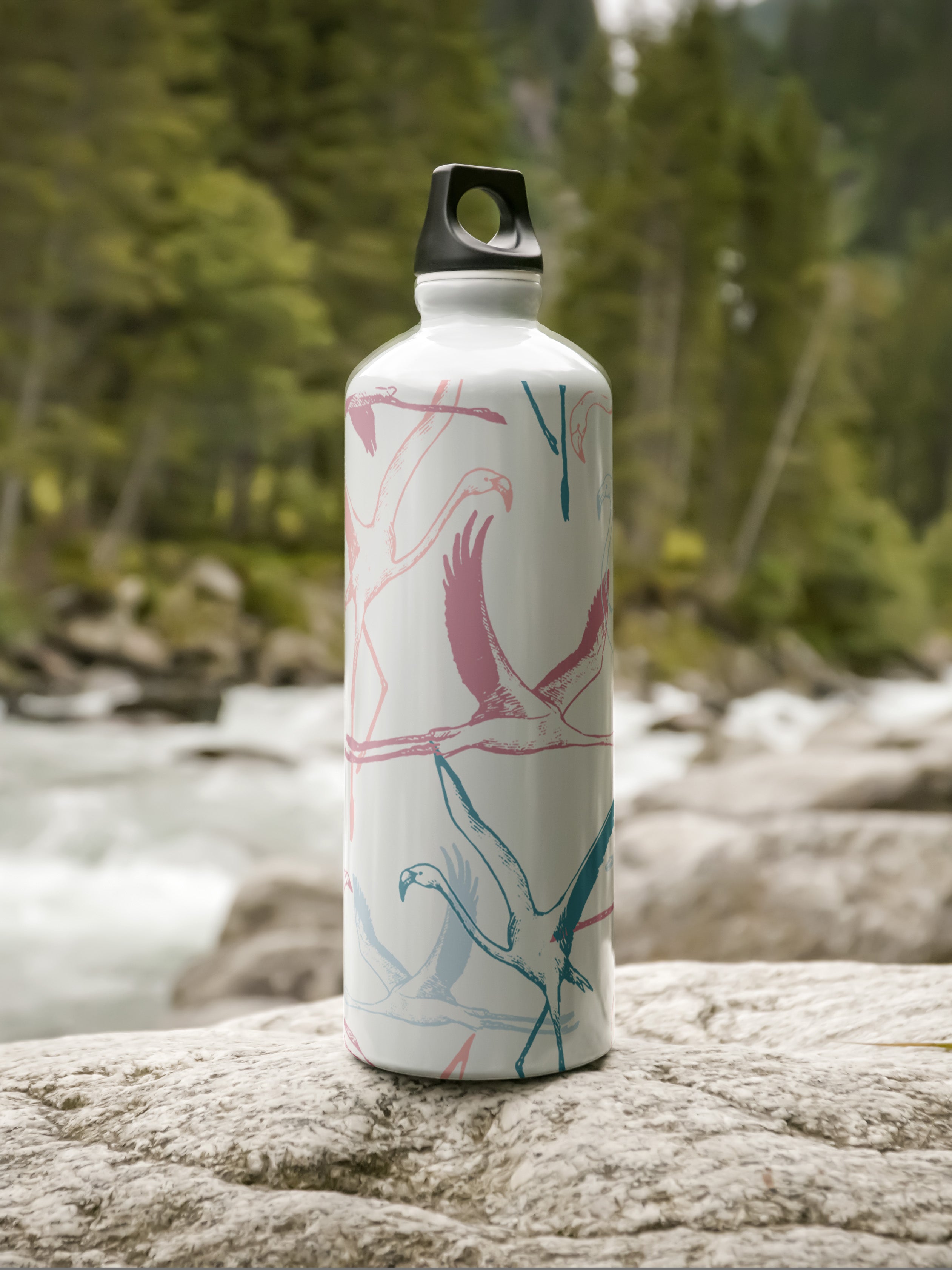 Flamingo Art Graphic Metal Bottle