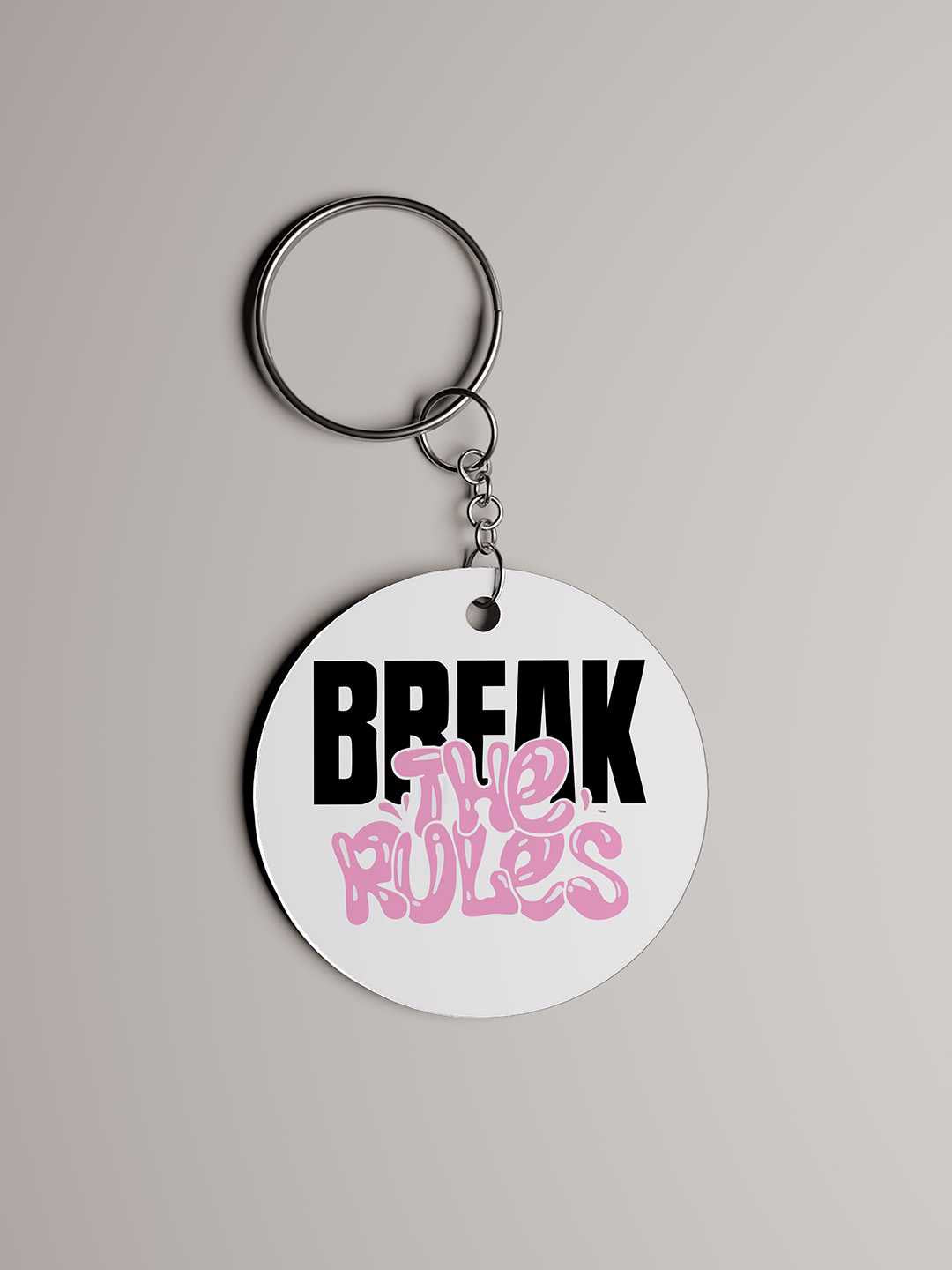 Break the Rules Graphic Keychain