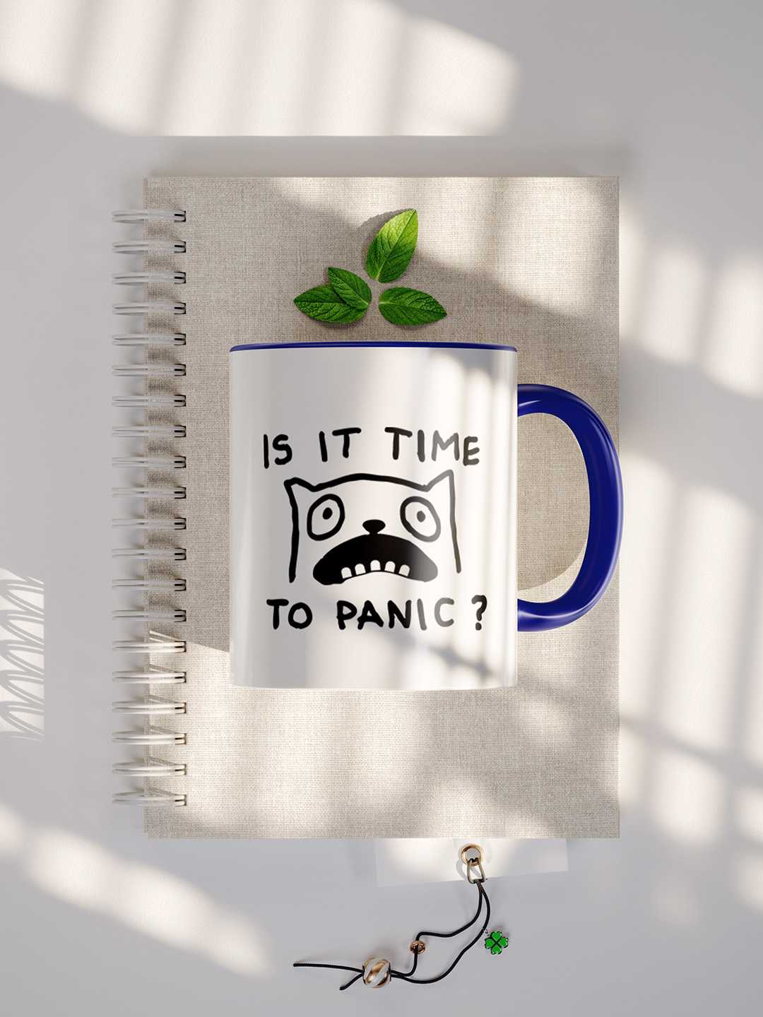 TIME TO PANIC Graphic Printed Ceramic Mug