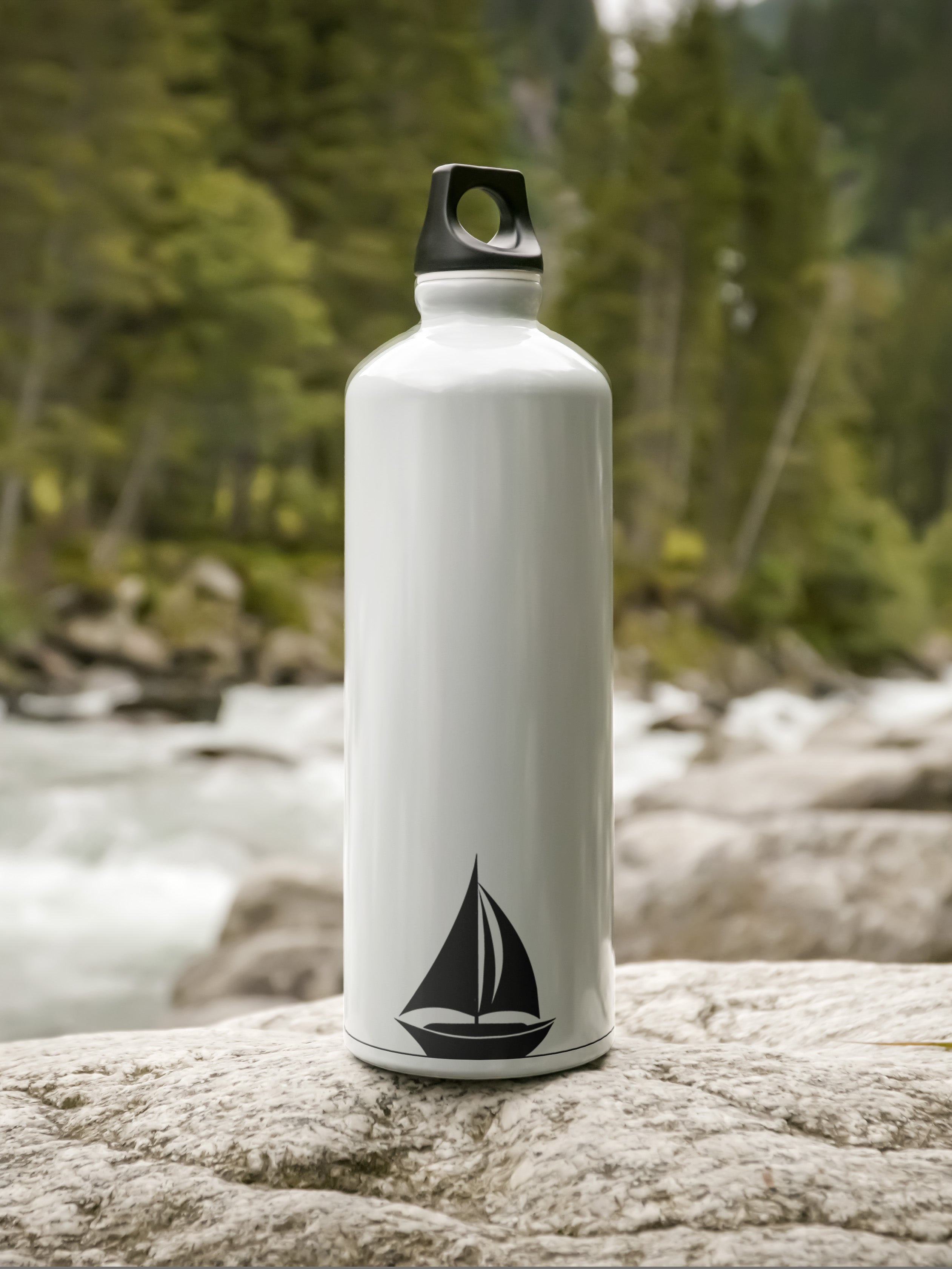 Sailing Boat Art Graphic Metal Bottle