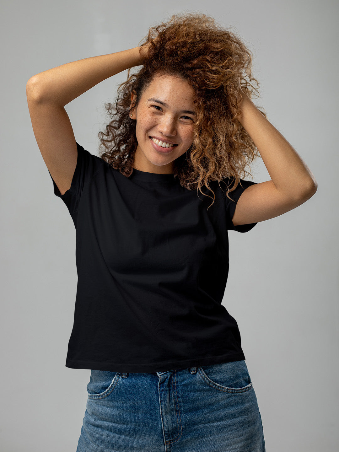 Black Solid Unisex Regular Tee