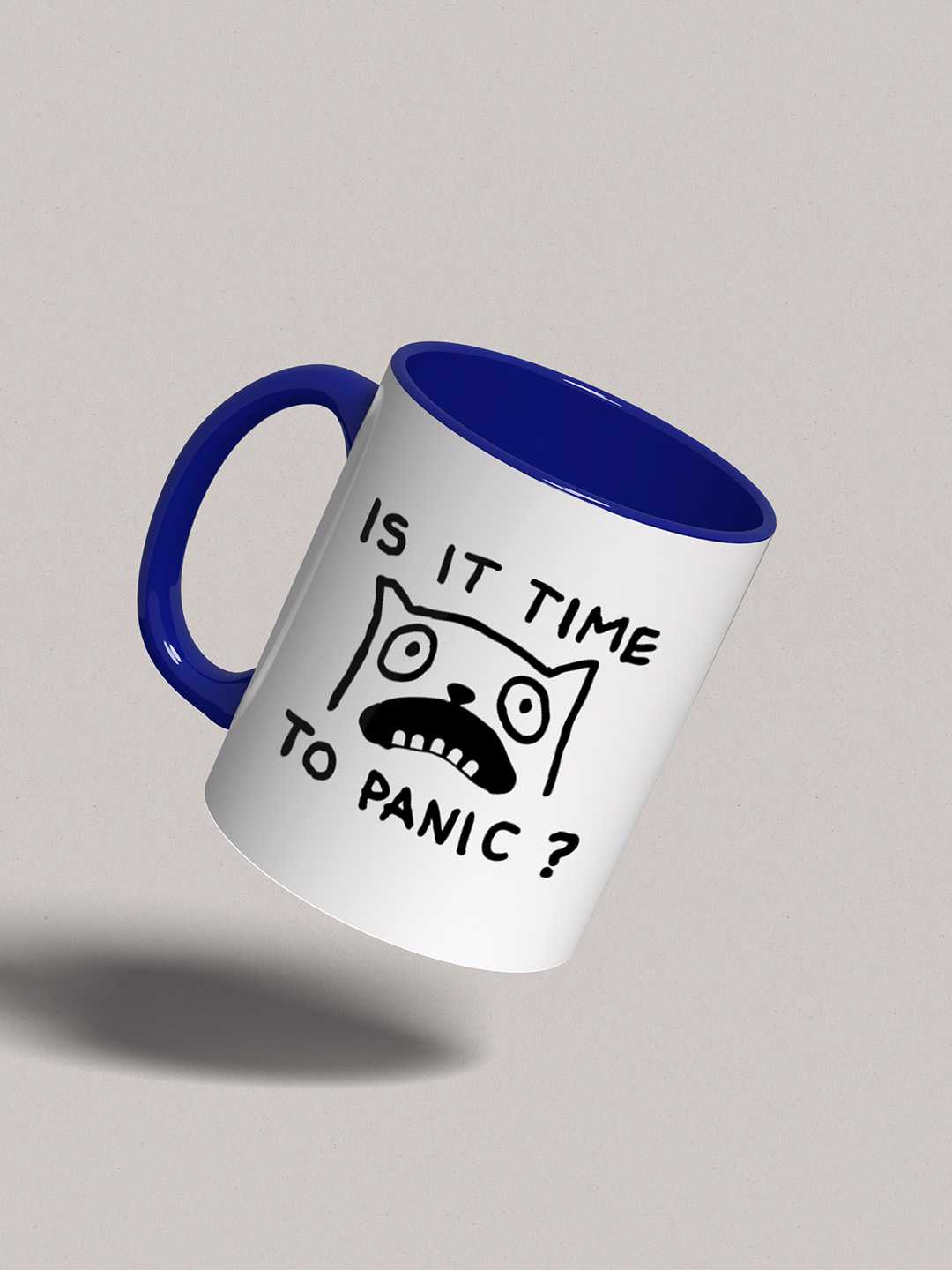 TIME TO PANIC Graphic Printed Ceramic Mug
