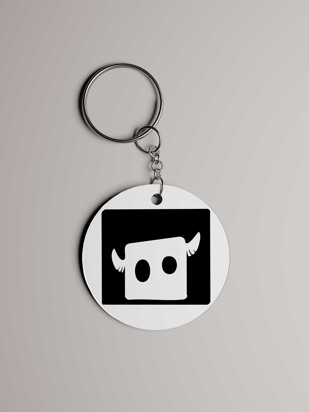 Stare Square Graphic Keychain
