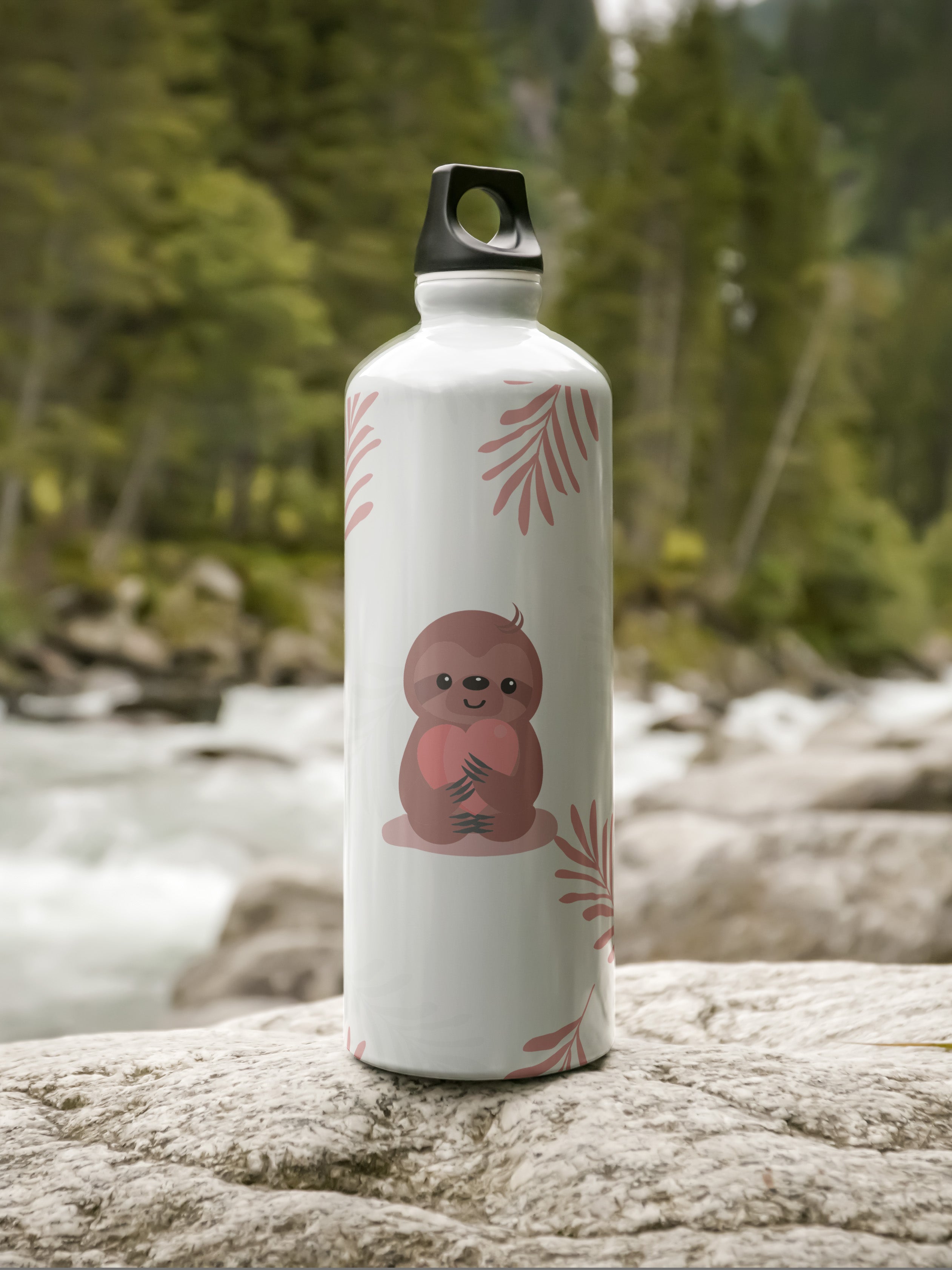 Sloth Pattern Graphic Metal Bottle