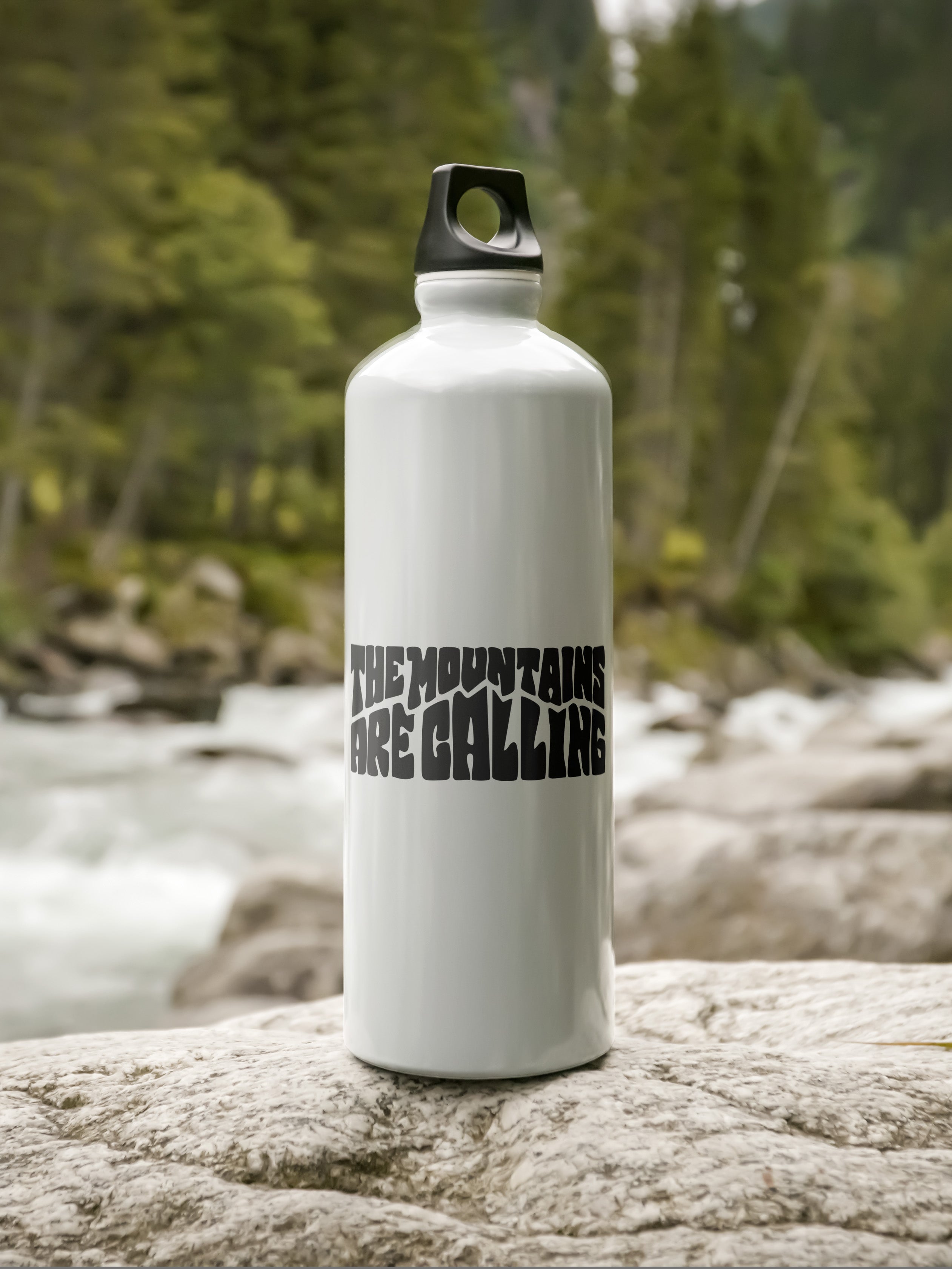 Mountains Calling Graphic Metal Bottle