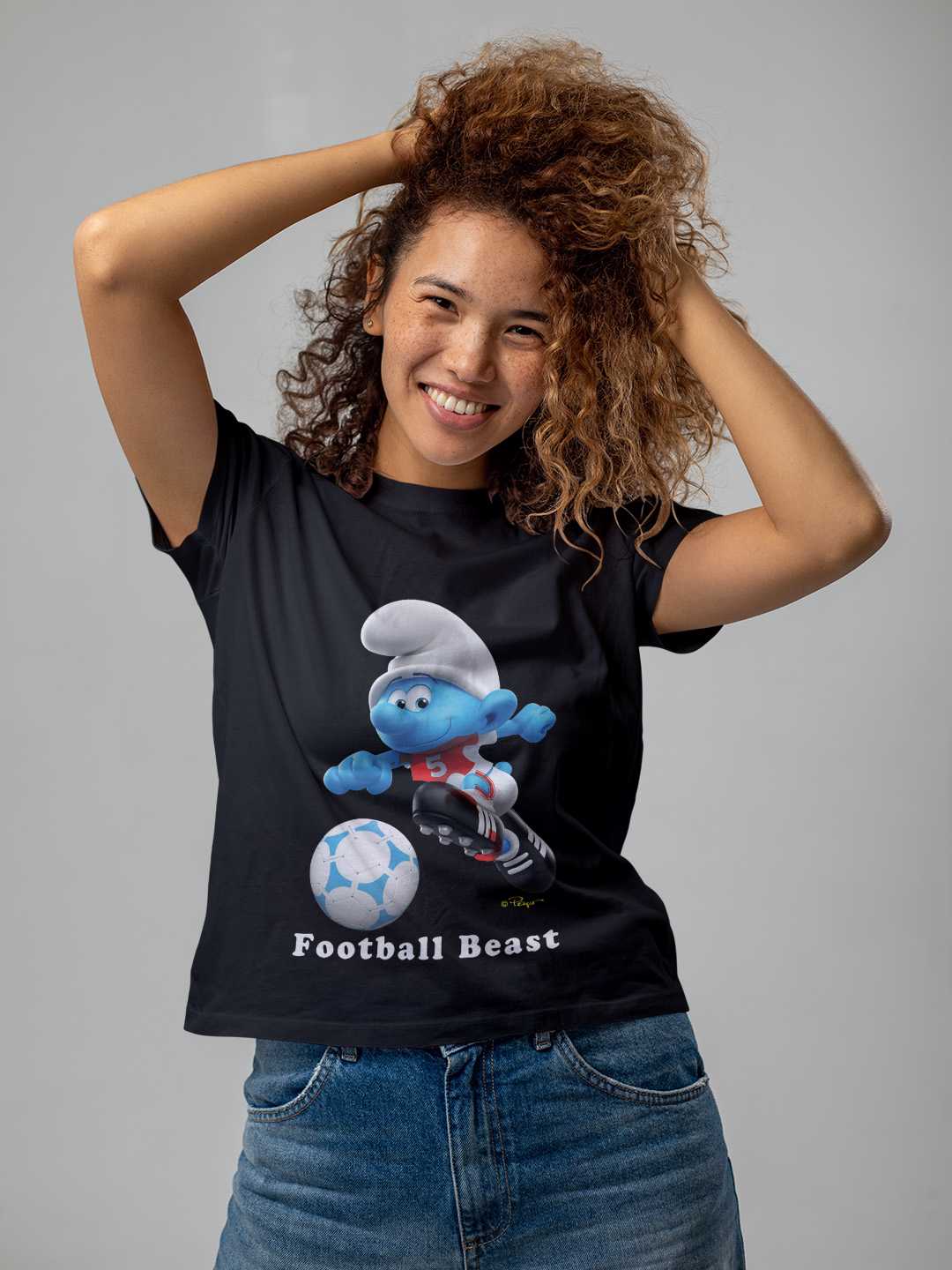 Football Beast Smurf Regular Graphic Tee