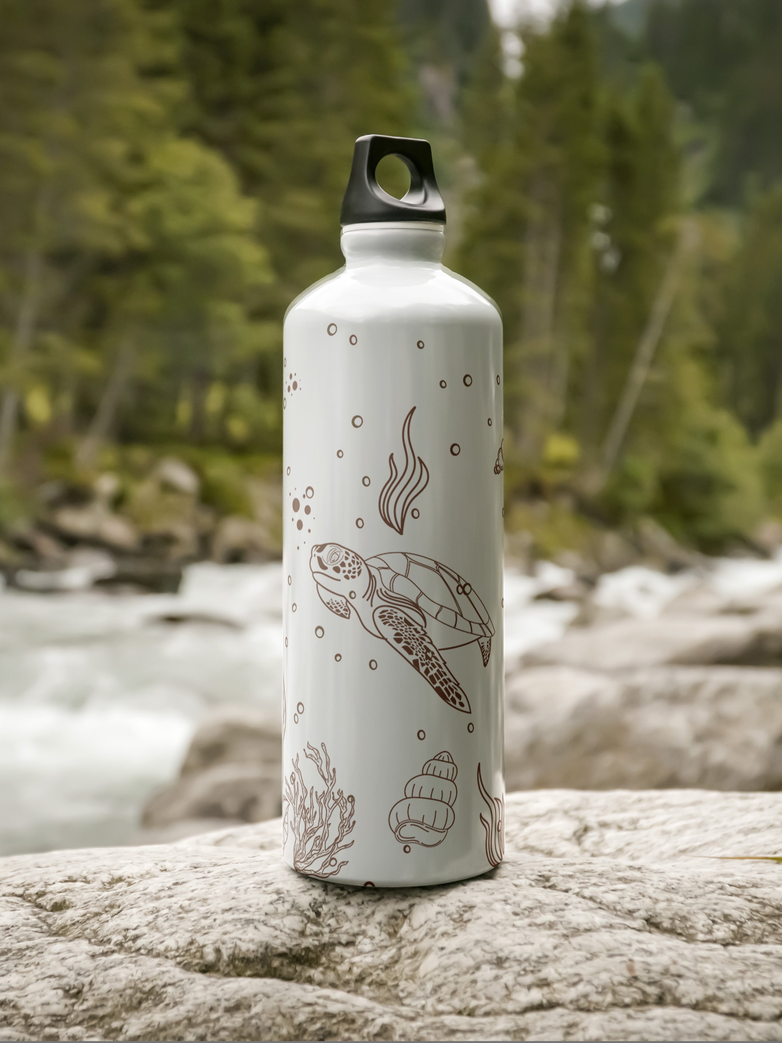 Underwater Pattern Graphic Metal Bottle