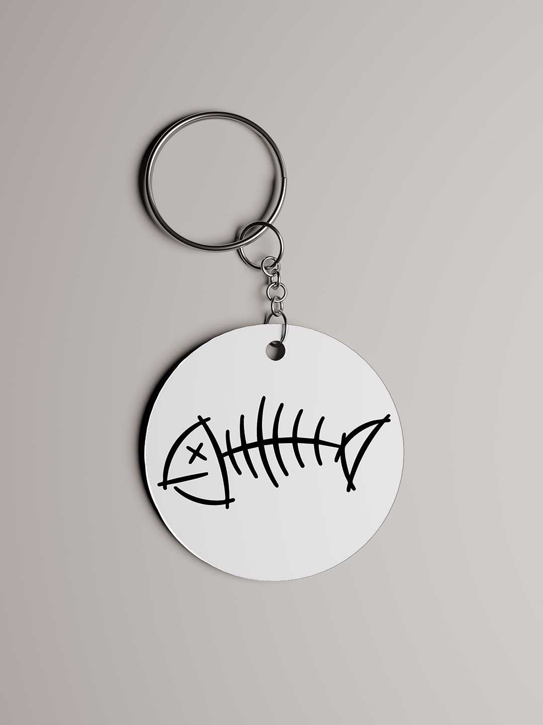 Fish Bone Graphic Keychain