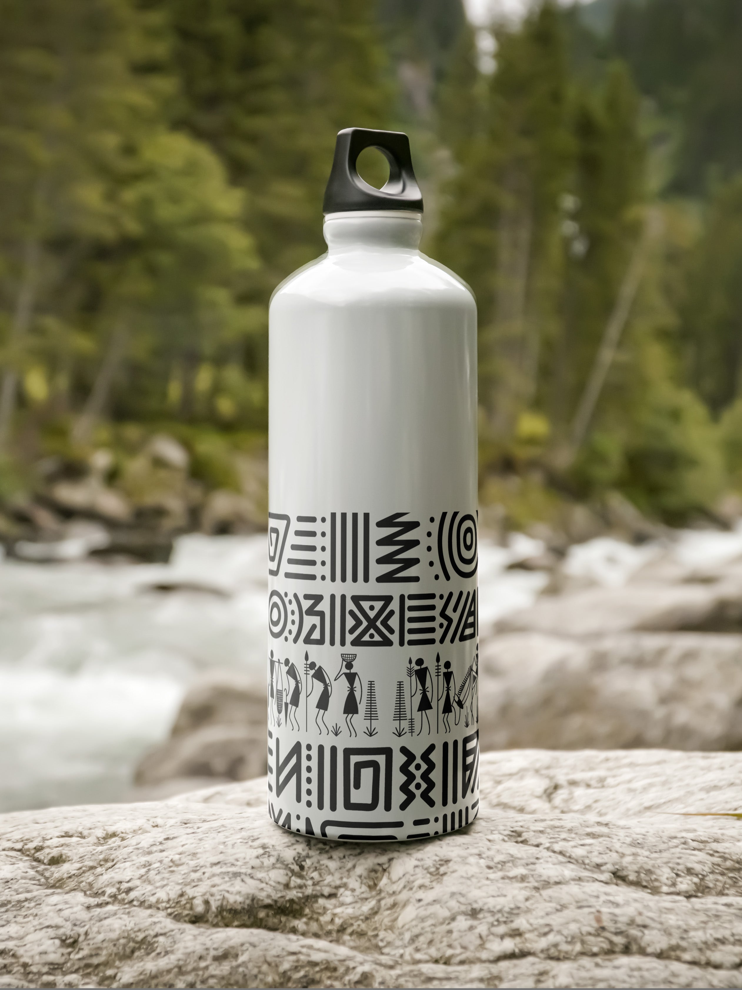 Tribal Art Pattern Graphic Metal Bottle