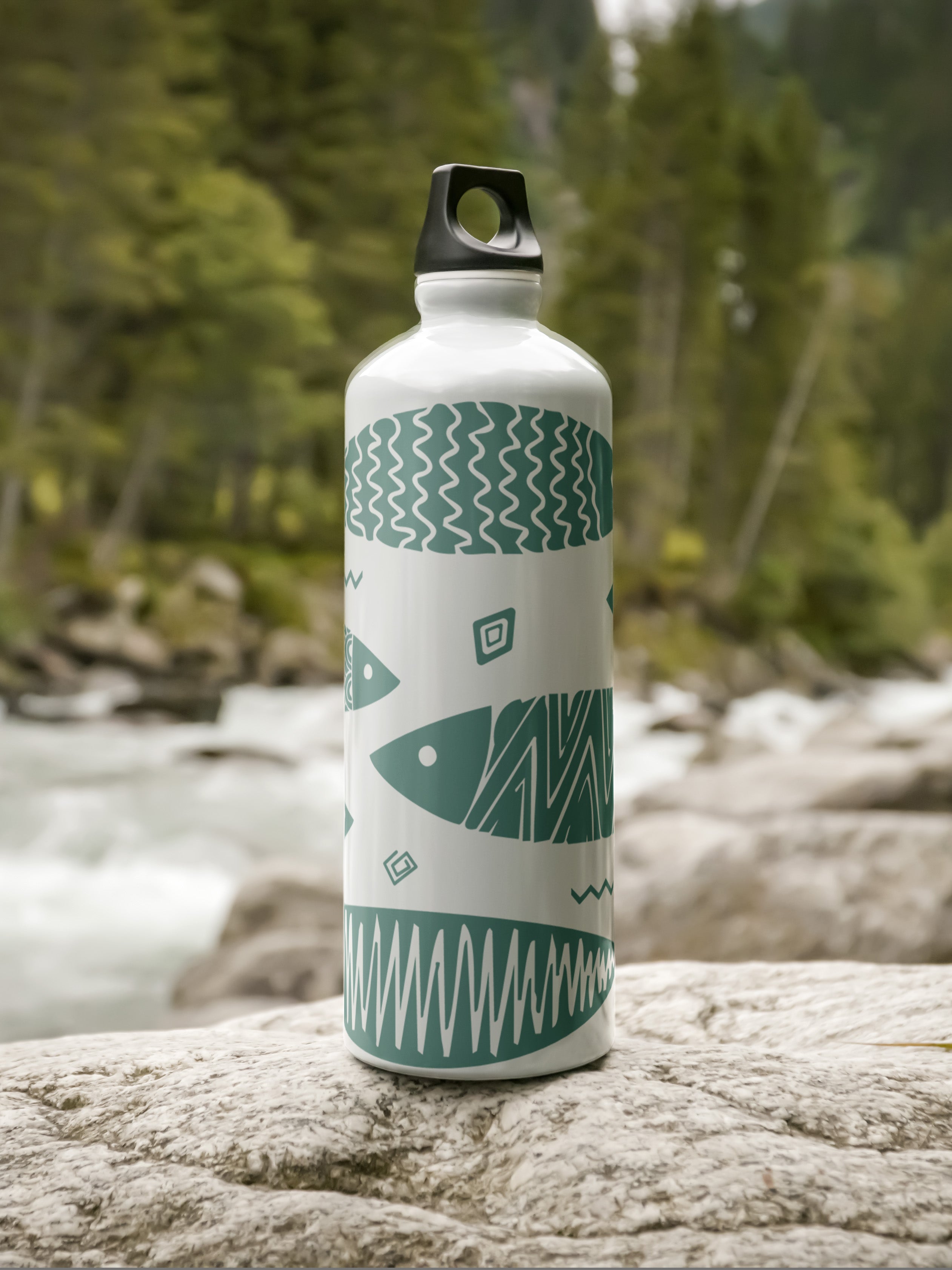 Fish Pattern Graphic Metal Bottle